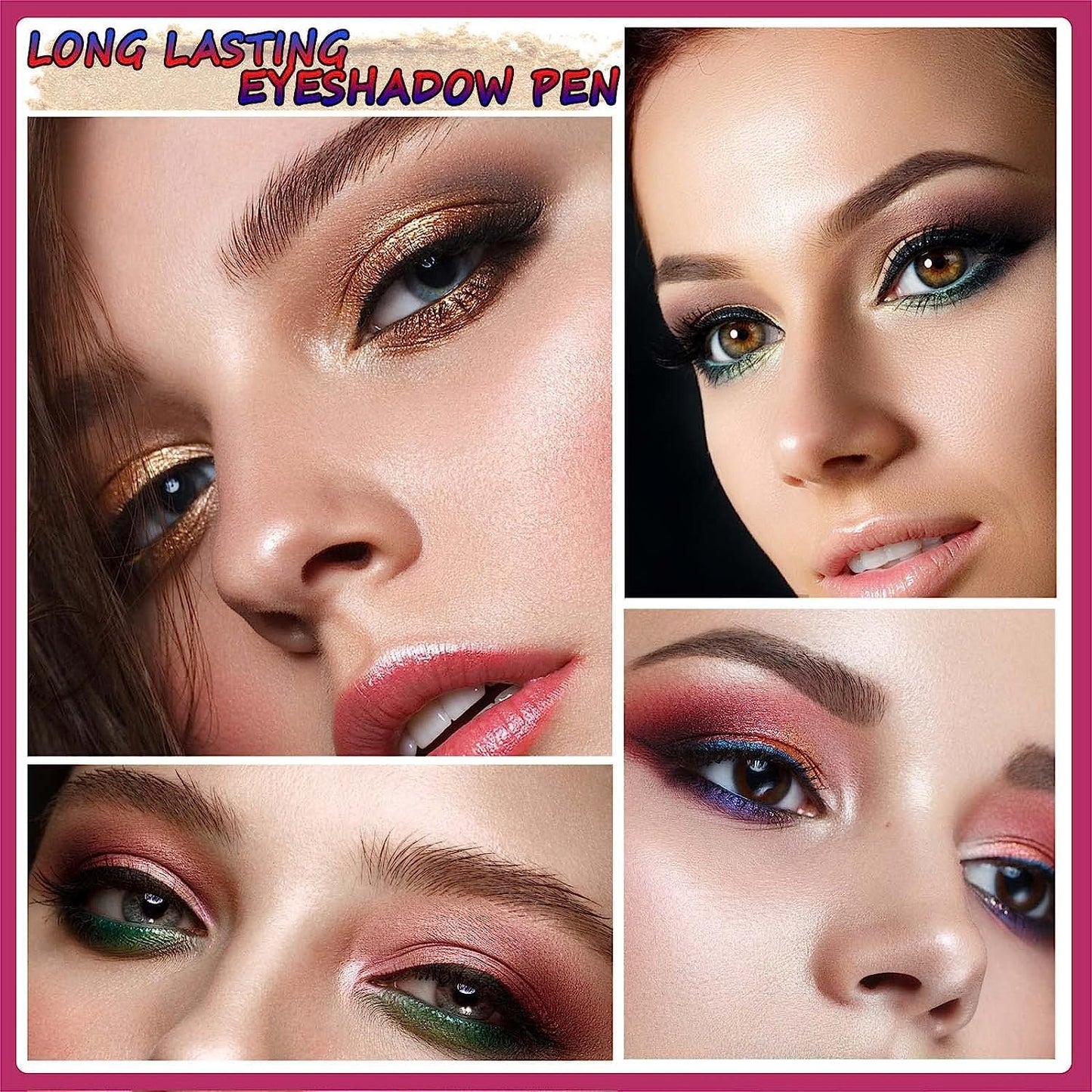Matte Brown Eyeshadow Stick And Sponge Makeup Brush, Smooth Cream Shimmer Shadow Pencil Long Lasting Waterproof Eye Shadow Highlighter, Hypoallergenic Highlighter Multi-Dimensional Eyes Look #17