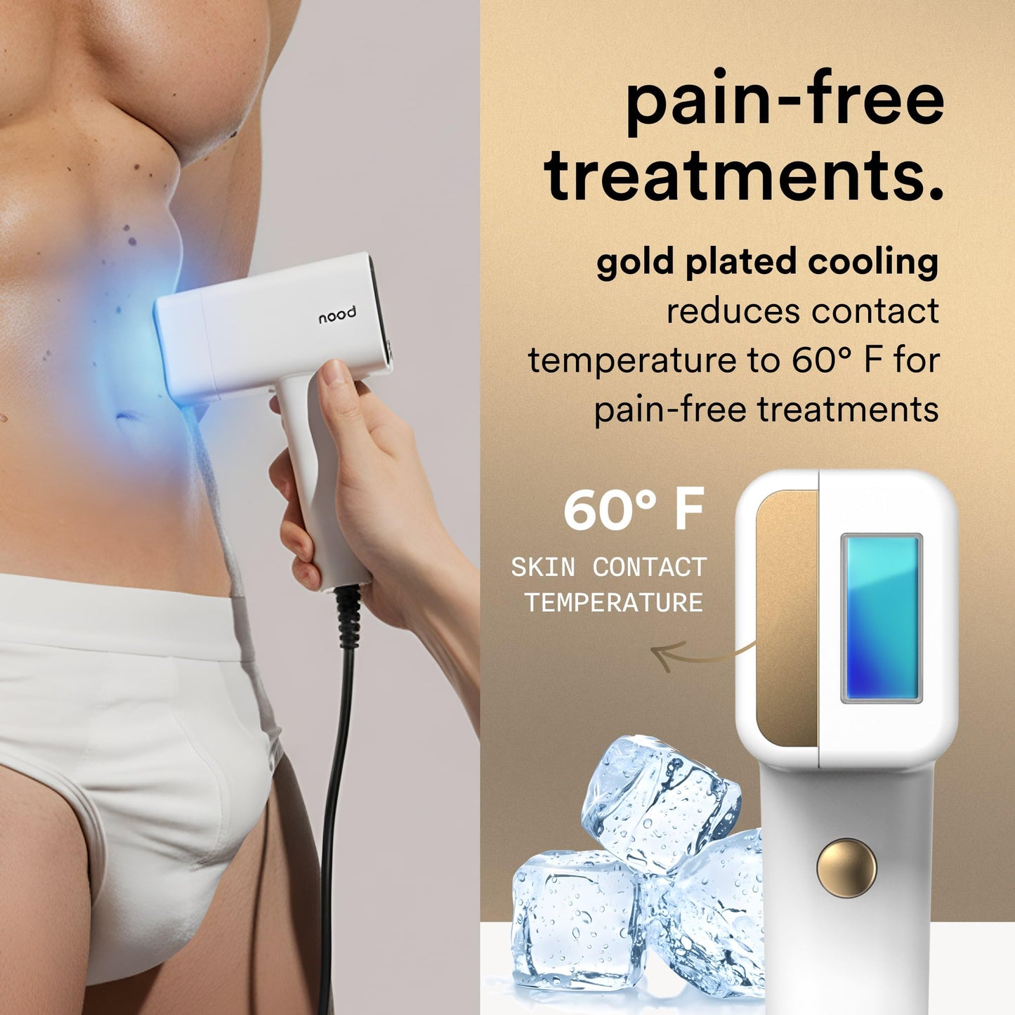 Nood™ NEW Flasher Pro — IPL Laser Hair Removal Device & Anti-Aging Red Light Therapy for Women & Men — Pain-free, Permanent, Visible Results After First Use & Works Everywhere Hair Grows — Gloss White