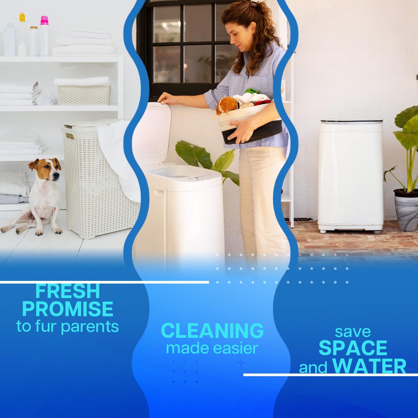 Pet Forge Compact Washing Machine – Fully Automatic Mini Washer for Small Loads & Pet Items | 8 lbs Capacity Portable Top Load Washer
