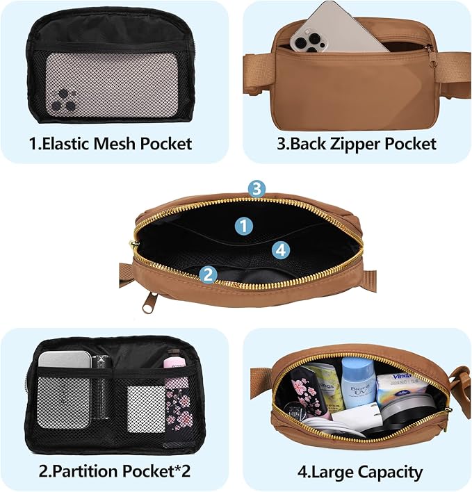 VOROLO Fanny Pack For Women And Men Crossbody Bag Belt Bag with Adjustable Strap Graduation Gifts