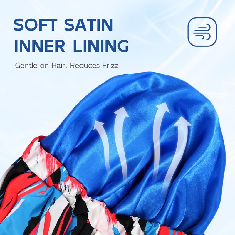 Years calm Shower Cap for Men, Waterproof Reusable Hair Cap with Dual-Layer Design, Reversible Double-Sided Use, Stretchable Elastic Band, Comfortable Fit for Shower, Gym, Hair Care & Travel