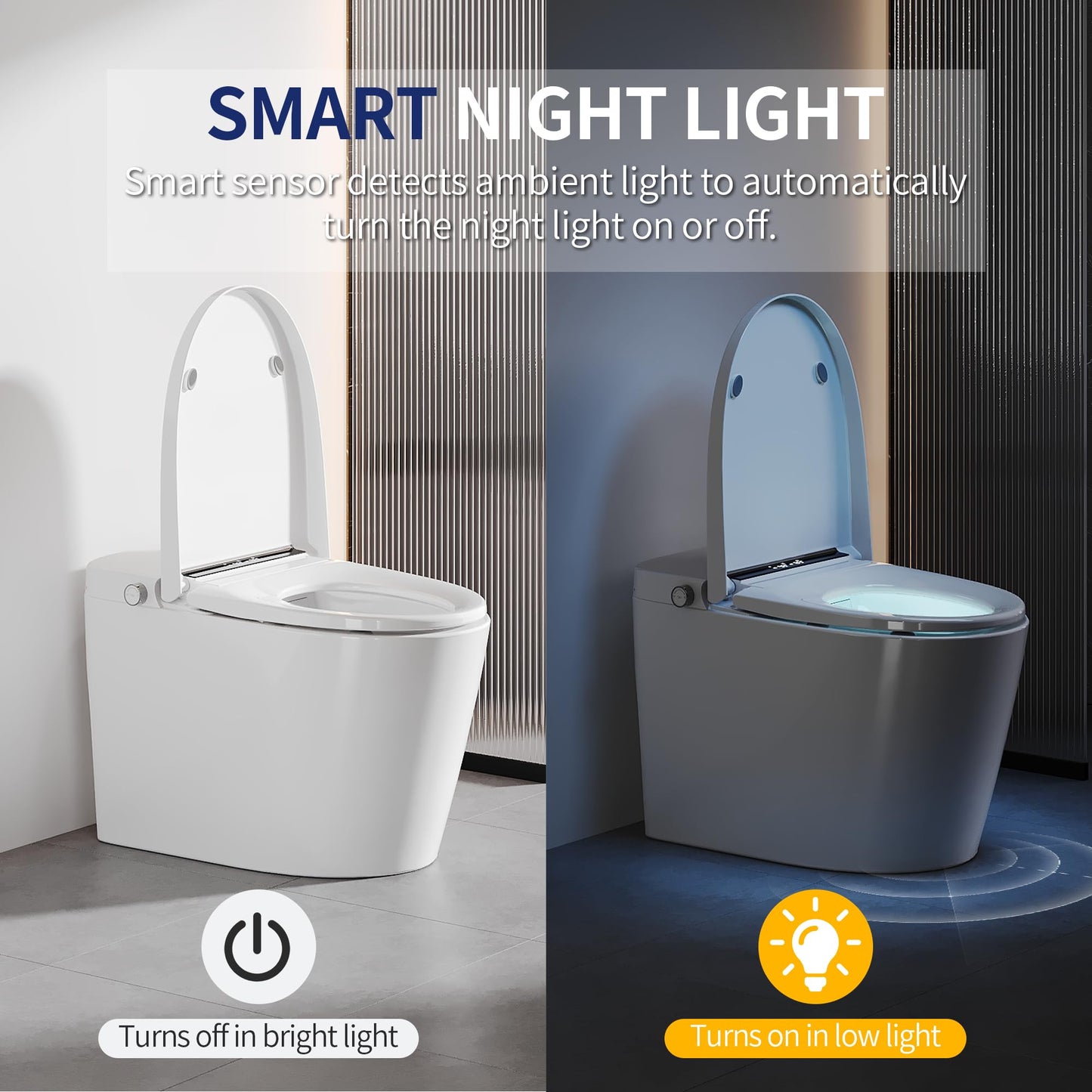 DeerValley Smart Toilet with Bidet Built in - Powerful Auto Flush, Auto Open/Close Lid, Heated Seat & Instant Warm Water Bidet, LED Display, Deodorization, 12" Rough-In, DV-1S0159-V3
