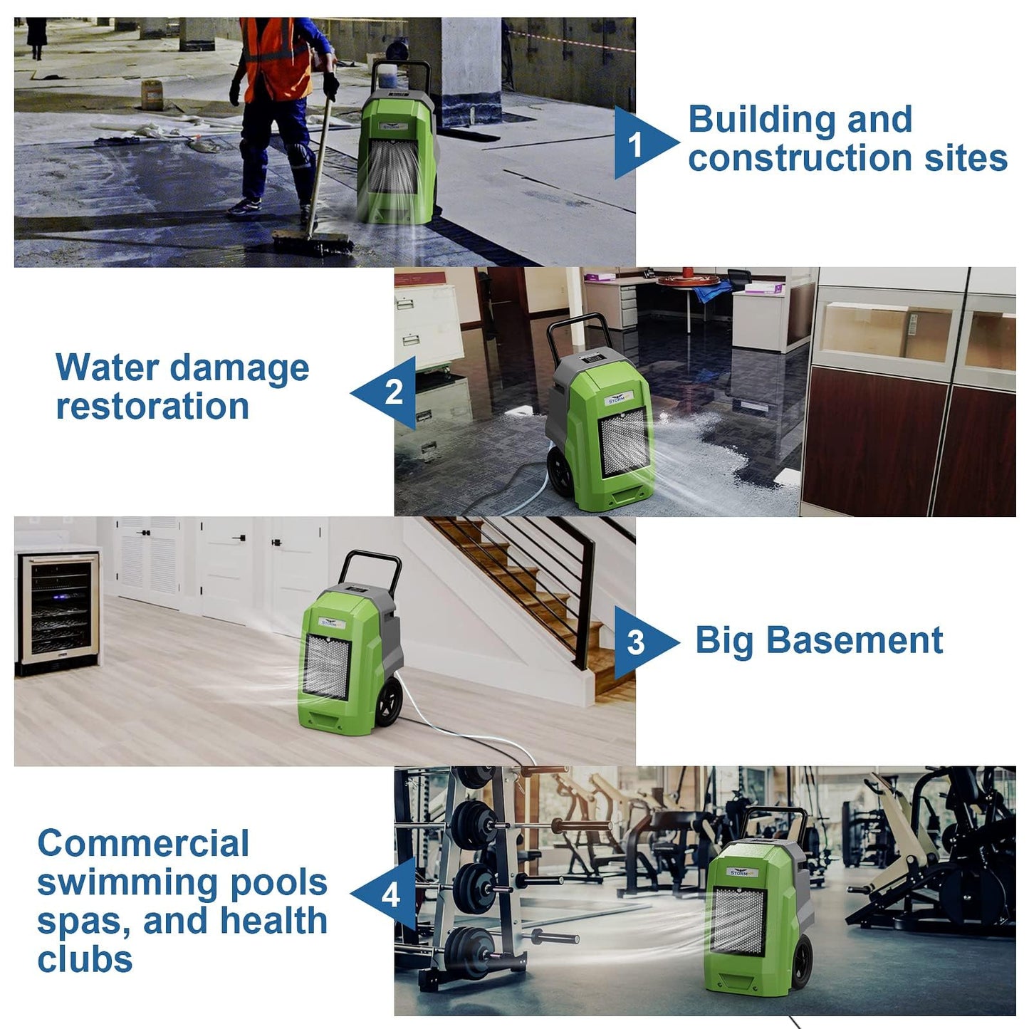 ALORAIR 180 Pints Commercial Dehumidifier with Pump Drain Hose, Smart Wi-Fi Dehumidifier for Large Basement, Industrial or Commercial Space, Smart Wi-Fi, 5 Years Limited Warranty
