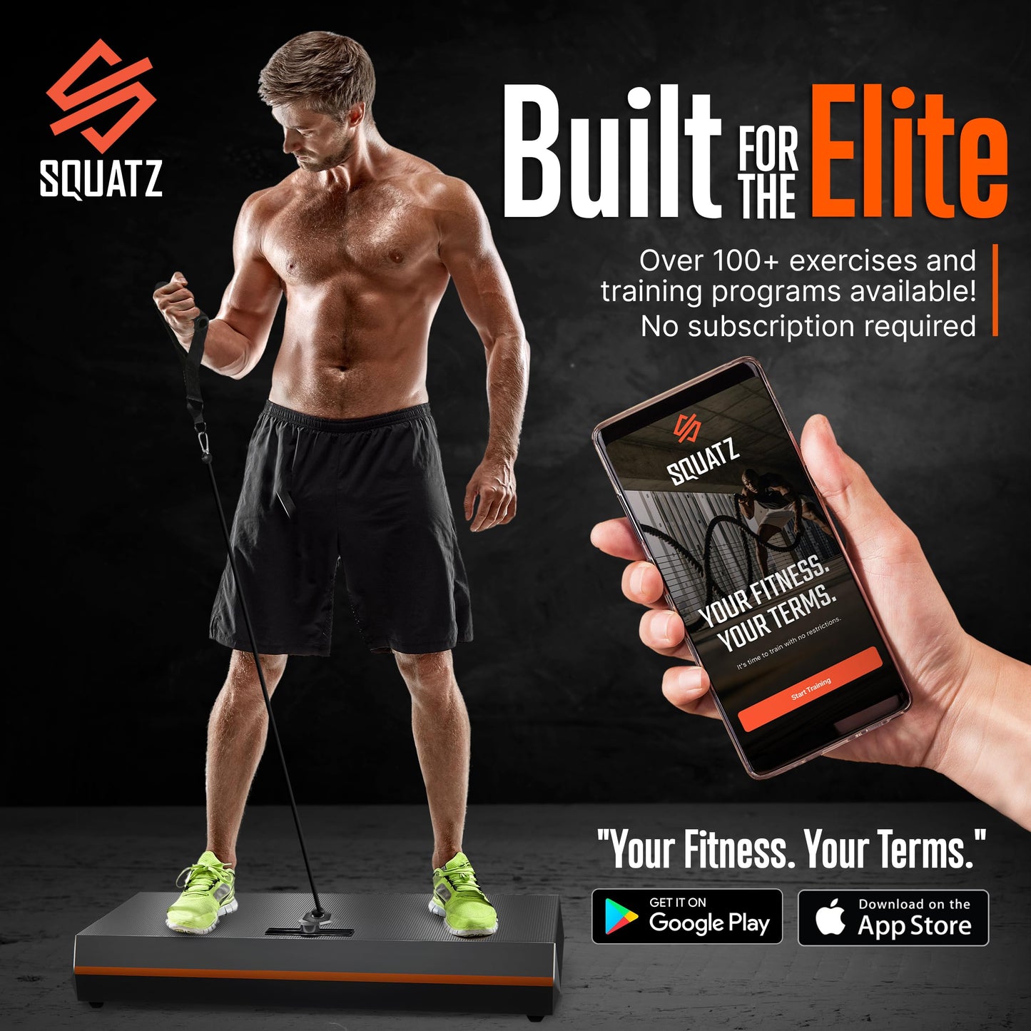 SQUATZ Pluto Home Smart Gym, 100 lbs Adjustable Resistance, All-in-One Digital Fitness Machine with WiFi & Bluetooth, Compact Full-Body Workout Equipment for Strength Training and Muscle Toning