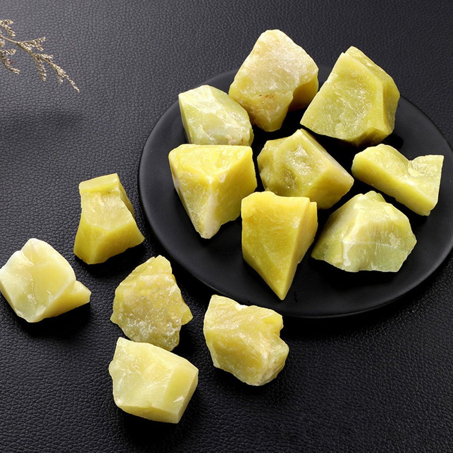 Lemon Jade Raw Crystals Healing Crystals Natural Rough Stones 1.2-2" for Tumbling, Fountain Rocks, Yoga, Meditation, Polishin, Gift 26