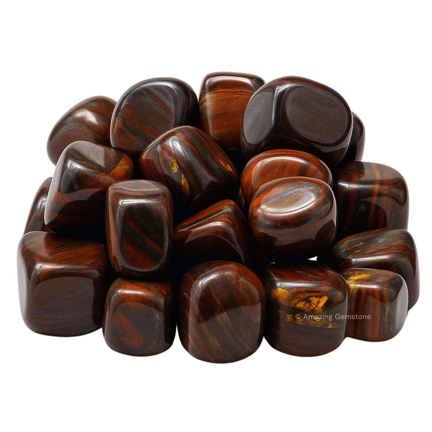 Amazing Gemstone Iron Tiger Eye Crystal Tumbled Stones Polished Rocks - Natural Gem Stones for Healing - DIY Crystals for Protection (1 Piece)