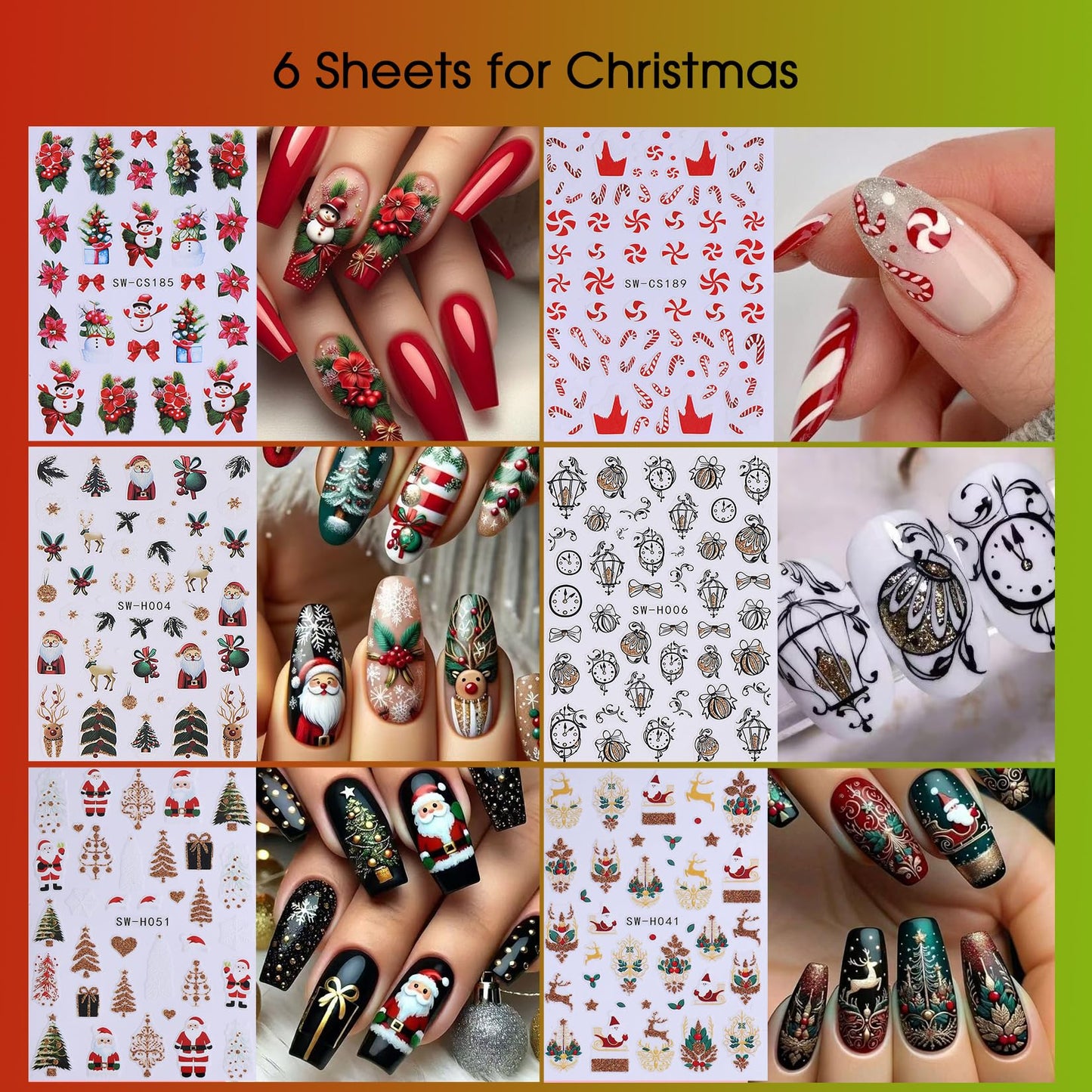 Holiday Nail Art Stickers Decals 30 Sheets 3D Seasonal Stickers for Nails with Tweezers Self-Adhesive Manicure Decoration Nail Supplies for Christmas Valentine Halloween St. Patrick's Day Easter