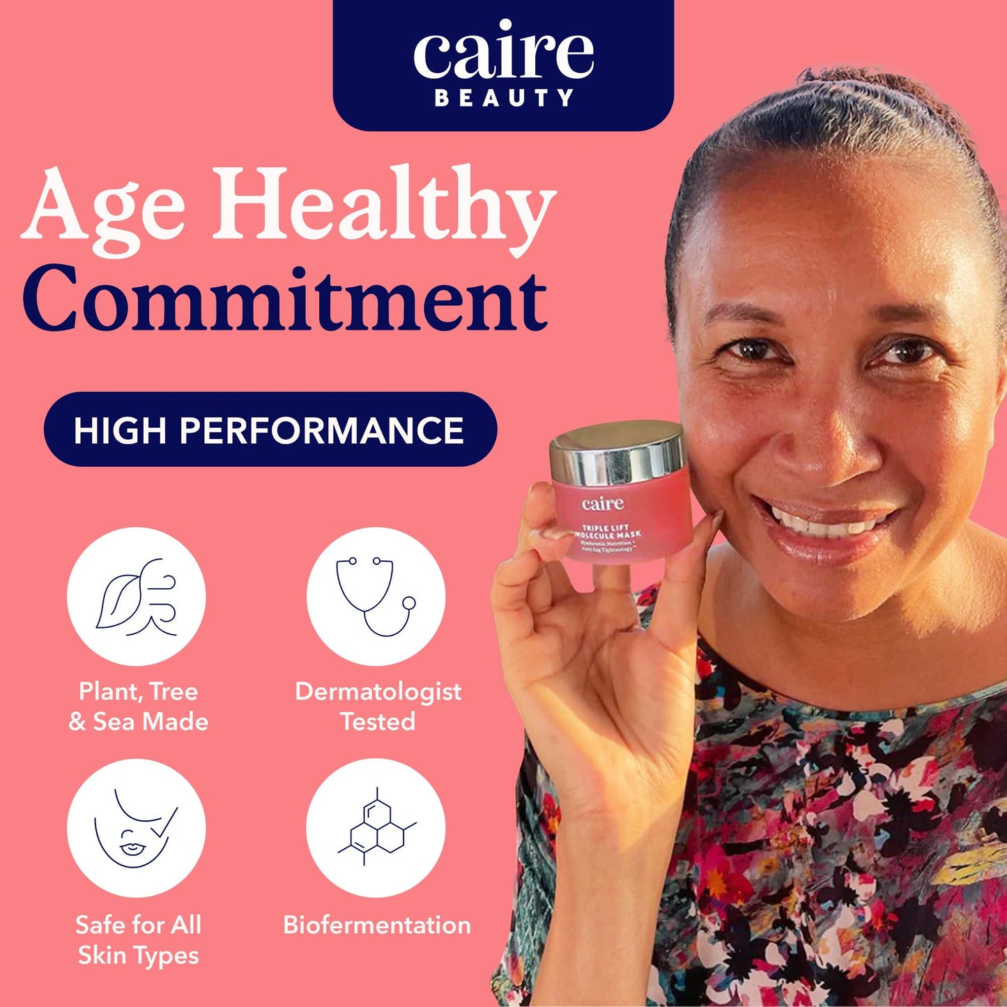 Caire Beauty Anti Aging Hyaluronic Acid Gel Cream Face Lift Molecule Mask, Skin Lift Gel Moisturizer For Face, Neck and Chest -15ml
