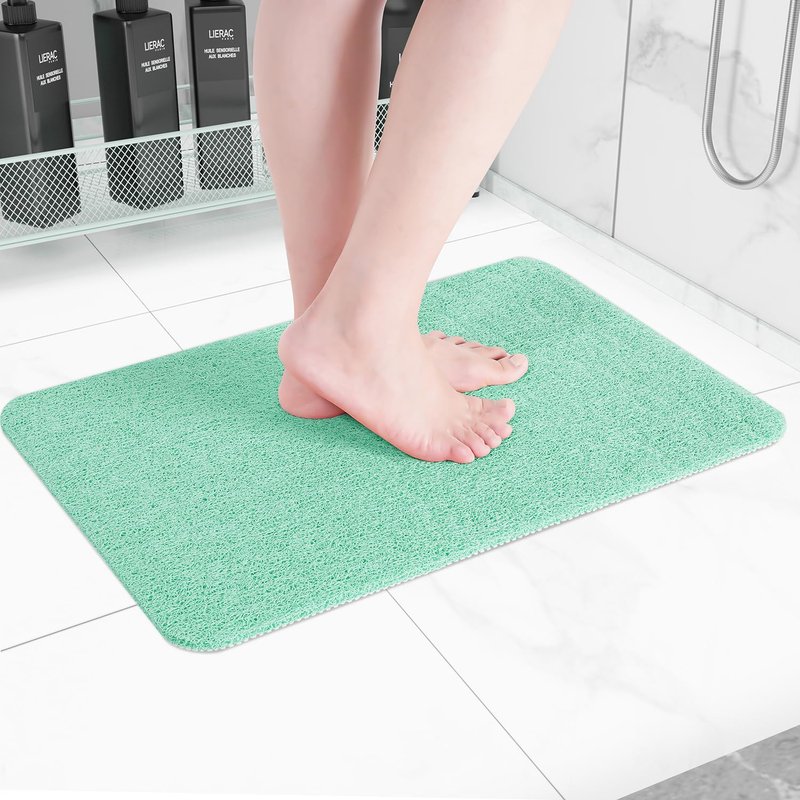 Hargiis Non-Slip Bathtub Mat, 2 Pack Anti Slip Shower Mat, Fast Drying Bathtub Mats, Foot Scrubber Mat, Anti Slip Mat for Tub, Floor, Bathroom, Kitchen, Home, Hotel (Light Green 24"×16"+24"×16")