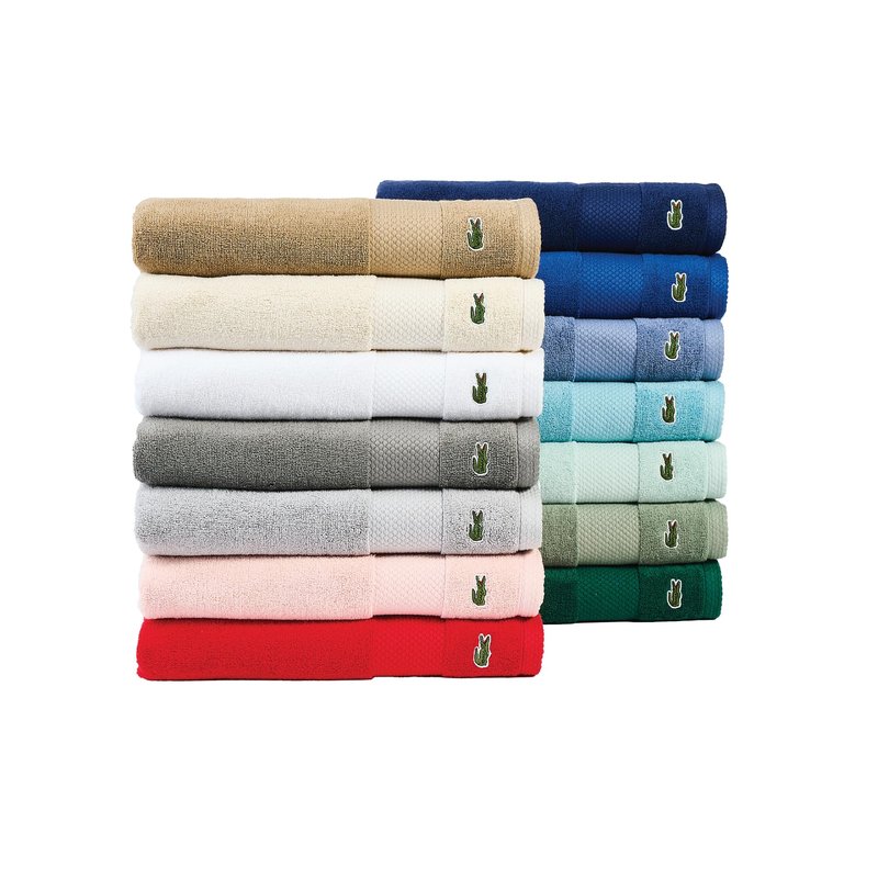 Lacoste Heritage 100% Supima Cotton Hand Towel, Microchip, 16" x 30" – Highly Absorbent & Quick Drying, Premium Super Soft Bath Towel, Bathroom Essential, Gift for All Occasions, Machine Washable
