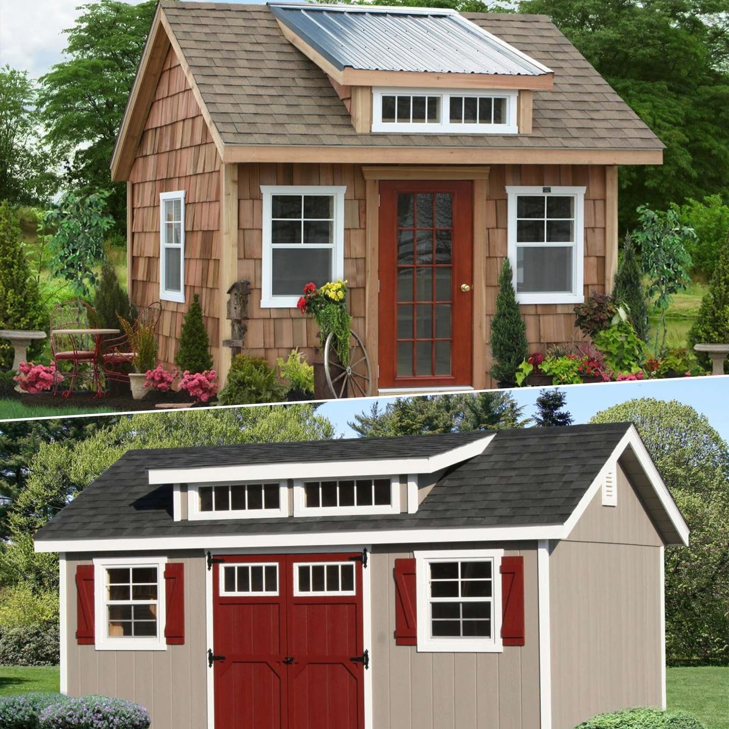 2 Pack White Shed Windows 18" x 23" Flush Mount Window with Tempered Glass and Fiberglass Screen for Chicken Coop Sheds Barns Playhouse