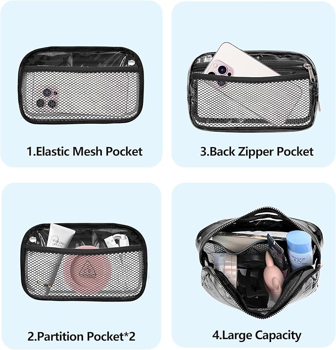 VOROLO Fanny Pack For Women And Men Crossbody Bag Belt Bag with Adjustable Strap Graduation Gifts Clear Pink-1