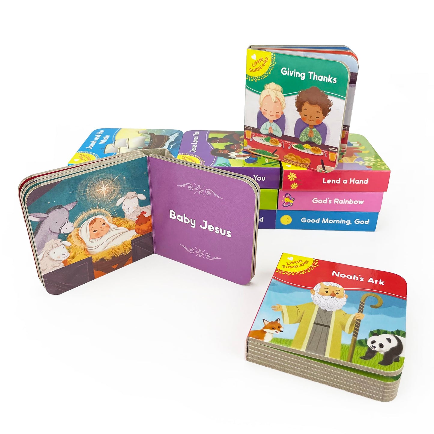 My Little Learner Library: Bible Stories - Christian (12 Board Books) for Toddlers