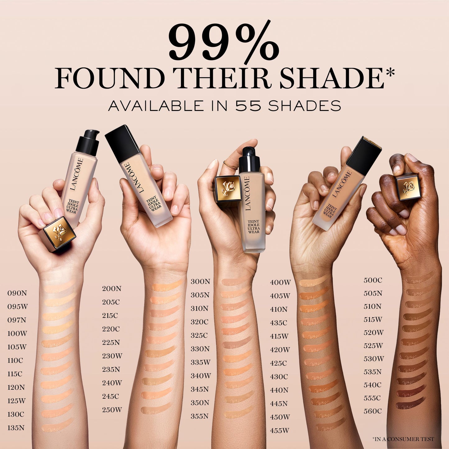 Lancôme Teint Idole Ultra Wear Natural Matte Foundation- Longwear, Medium-Full Coverage, Natural Finish, Waterproof & Hydrating - 110C (Fair Skin with Cool/Pinky Undertones), 1 Fl Oz
