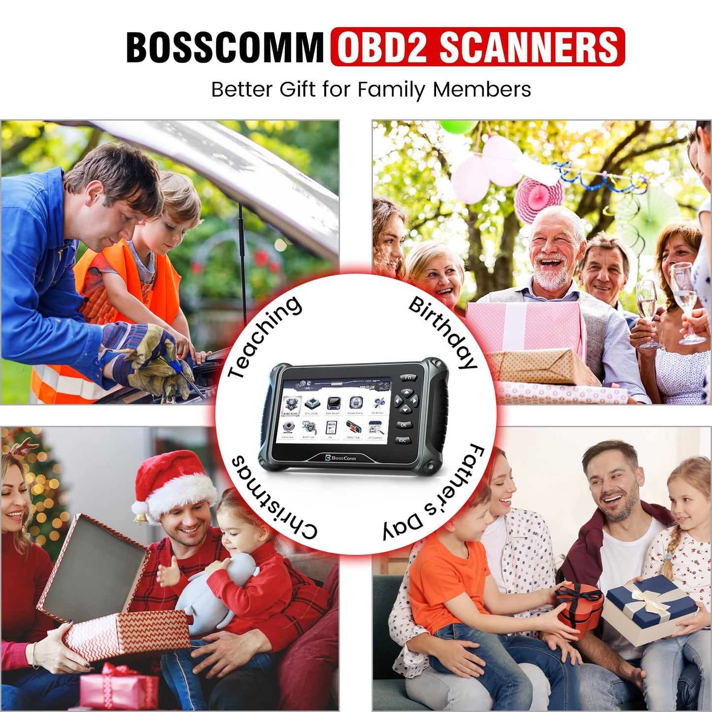 2026 BOSSCOMM IF742 OBD2 Scanner, ABS/SRS/Transmission/Check Engine Code Reader Scan Tool with 6 Resets, ABS Bleeding/Oil/EPB/SAS/Throttle/BMS, Scanner Diagnostic Tool for All Cars, Free Update, EN/ES