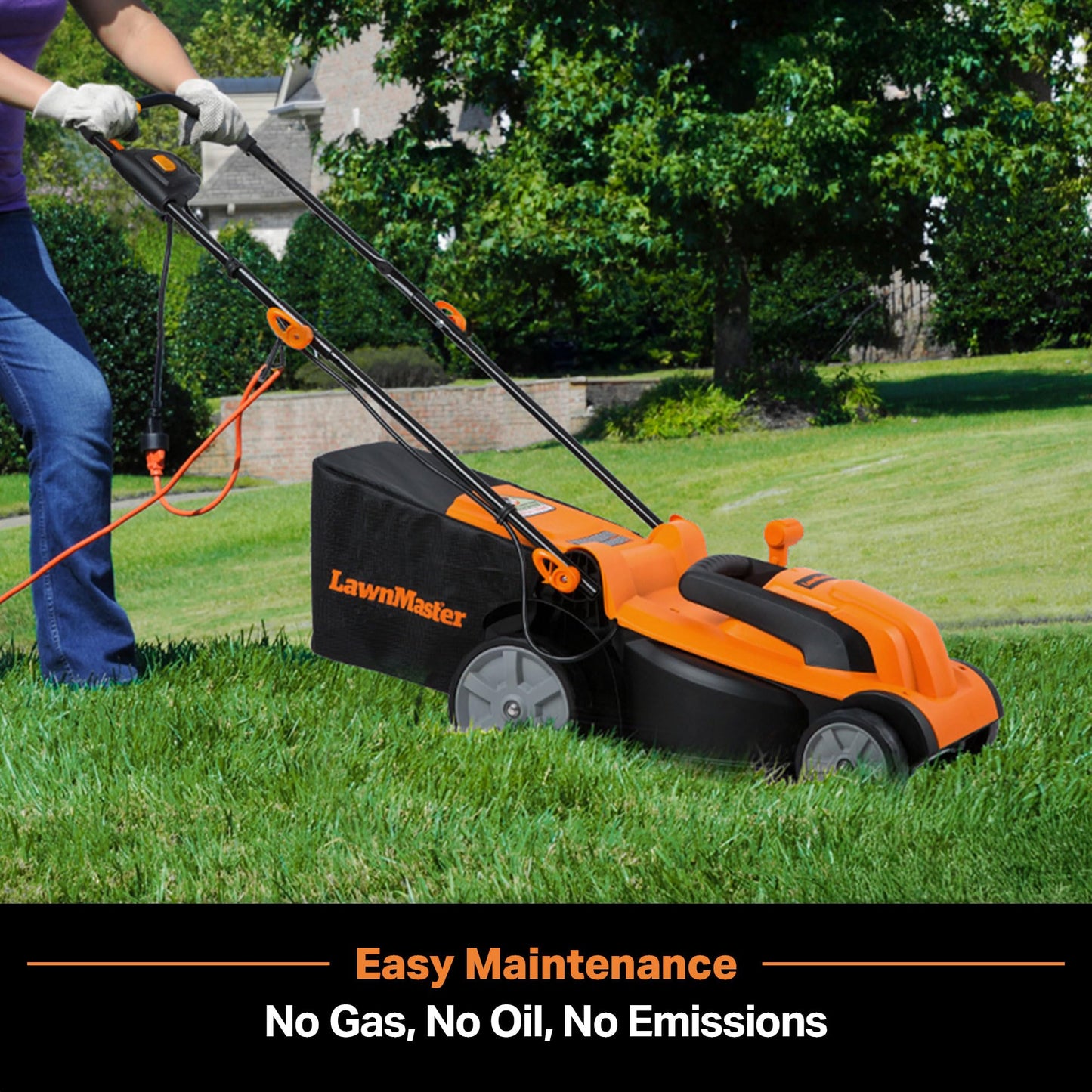 LawnMaster MEB1114K Electric Corded Lawn Mower 15-Inch 11AMP