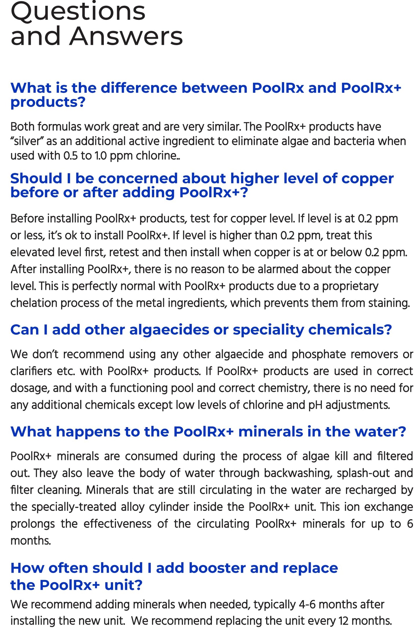 PoolRx+ Mineral Algaecide Unit + Booster Combo, Treats 7.5K-40K gallons for up to 6 Months, New Formula with Silver.