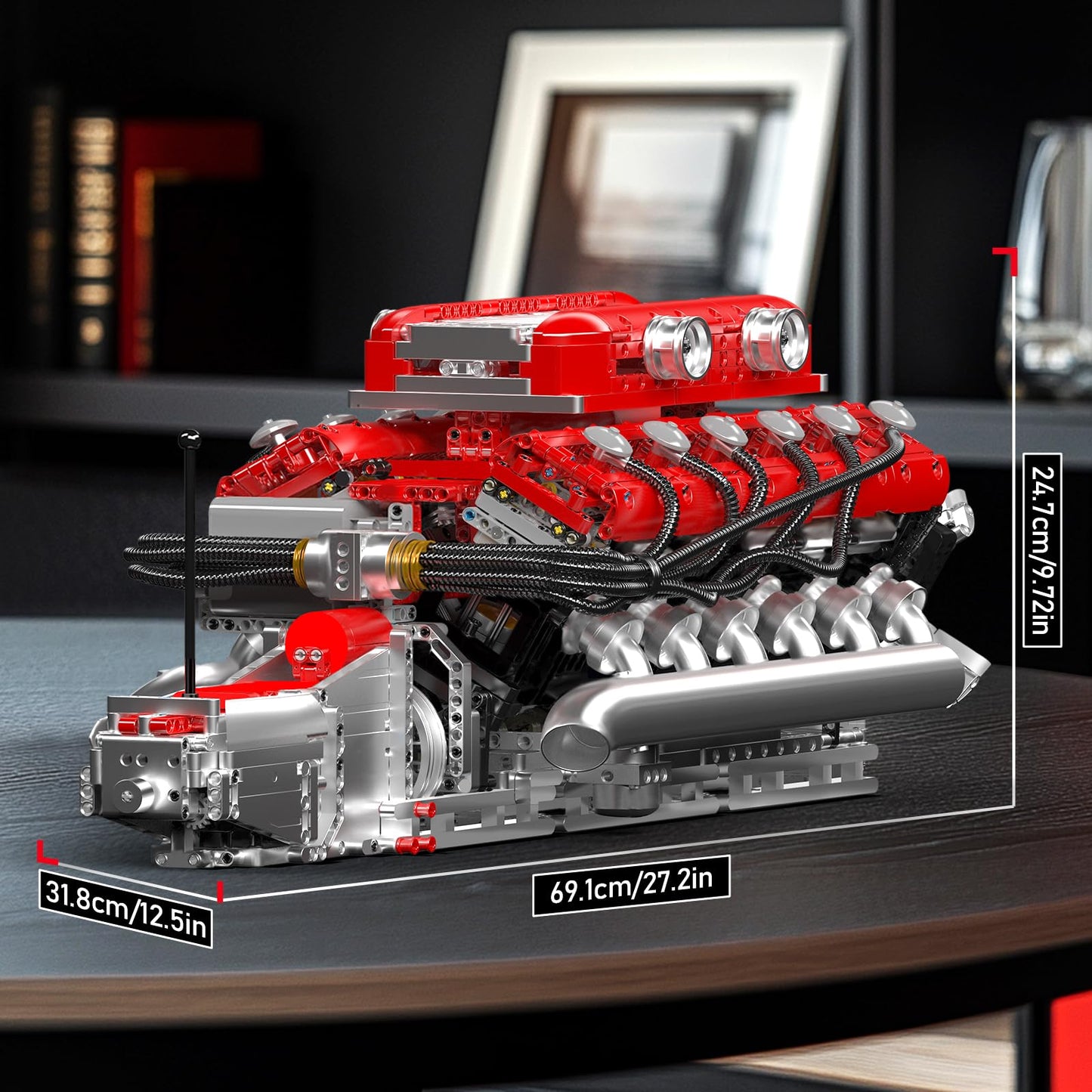 Mould King V12 Engine Model Kit That Runs, MOC Engineering Model Building Kit with Battery and Motor, 3472 PCS STEM Engineering Building Blocks for Adults