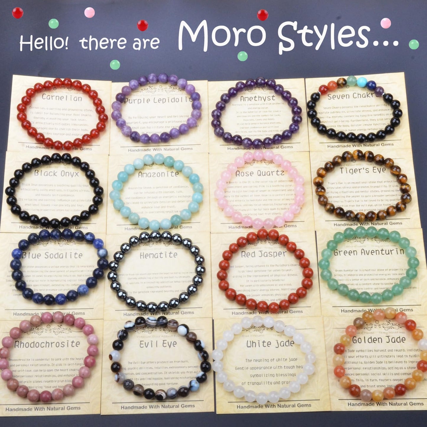 CHCCOYE 6mm Natural Healing Gemstone Bracelet Handmade Yoga Stretch Elastic Bracelet Stress Relief Crystal Jewelry for Men and Women (6mm, Amazonite)
