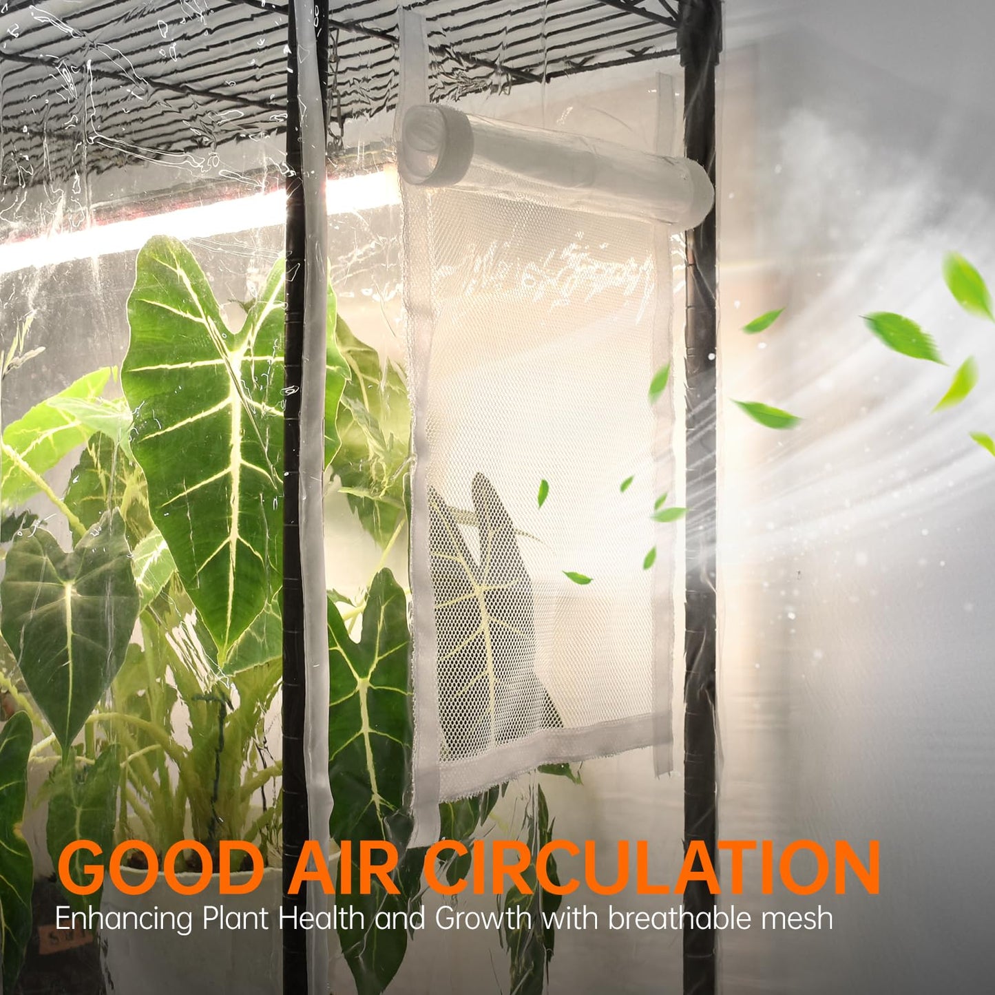 Bstrip Indoor Greenhouse with Grow Light, Plant Shelf with 4 Pack T8 Full Spectrum Plant Lights and Cover, mini Greenhouse for Indoor Plant, Seed Starting, Seed Tray, (47.2" L x 17.8" W x 71" H)