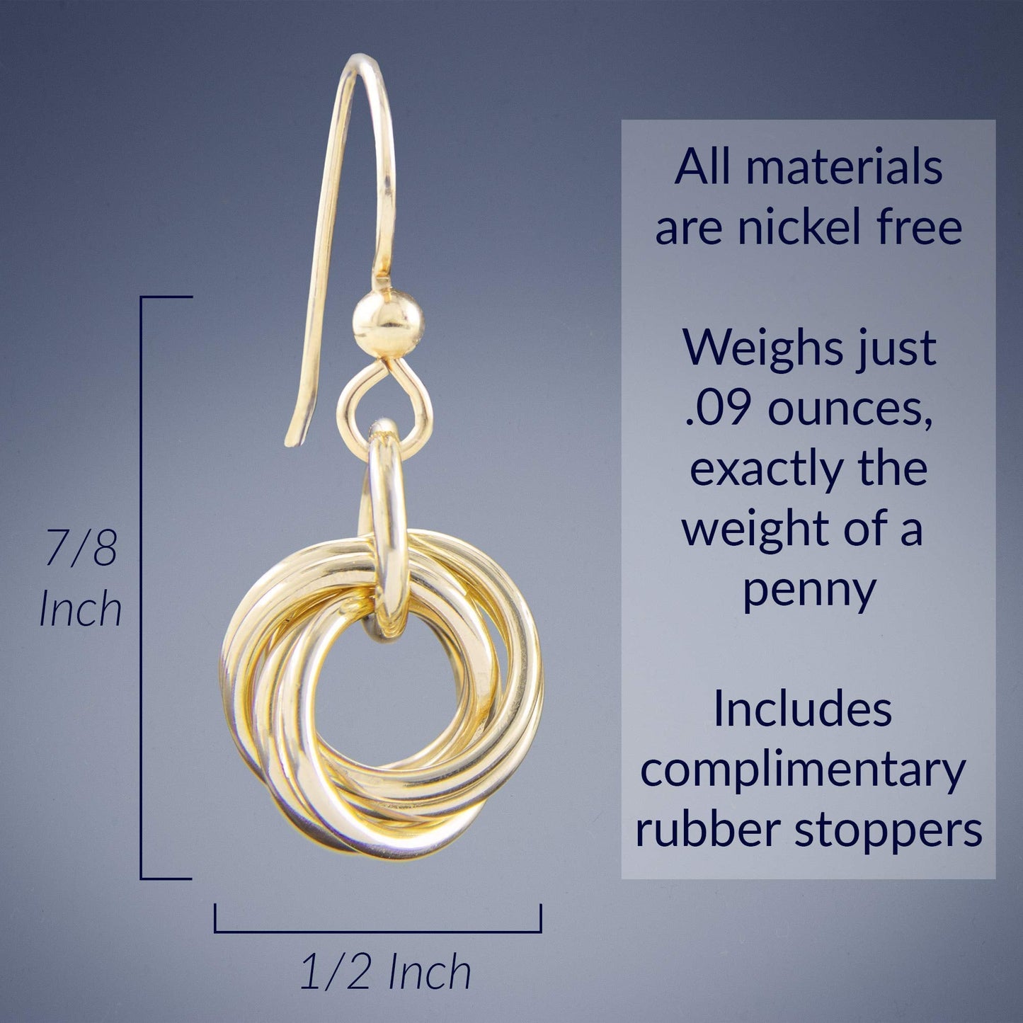 Dainty 14K Yellow Gold-Filled Love Knot Dangle Earrings and 20" Pendant Necklace | Elegant Gold Jewelry Set | Minimalist Jewelry Gift Set for Women