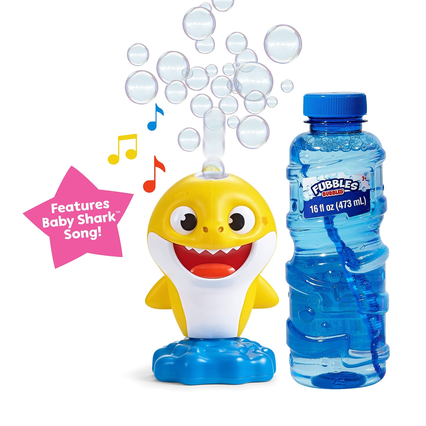 Little Kids Baby Shark NO Spill Musical Bubble Machine,Bubble Toy for Baby, Toddlers and,Amazon Toys Exclusive with 20oz of Extra Bubble Solution 91273E Multicolor