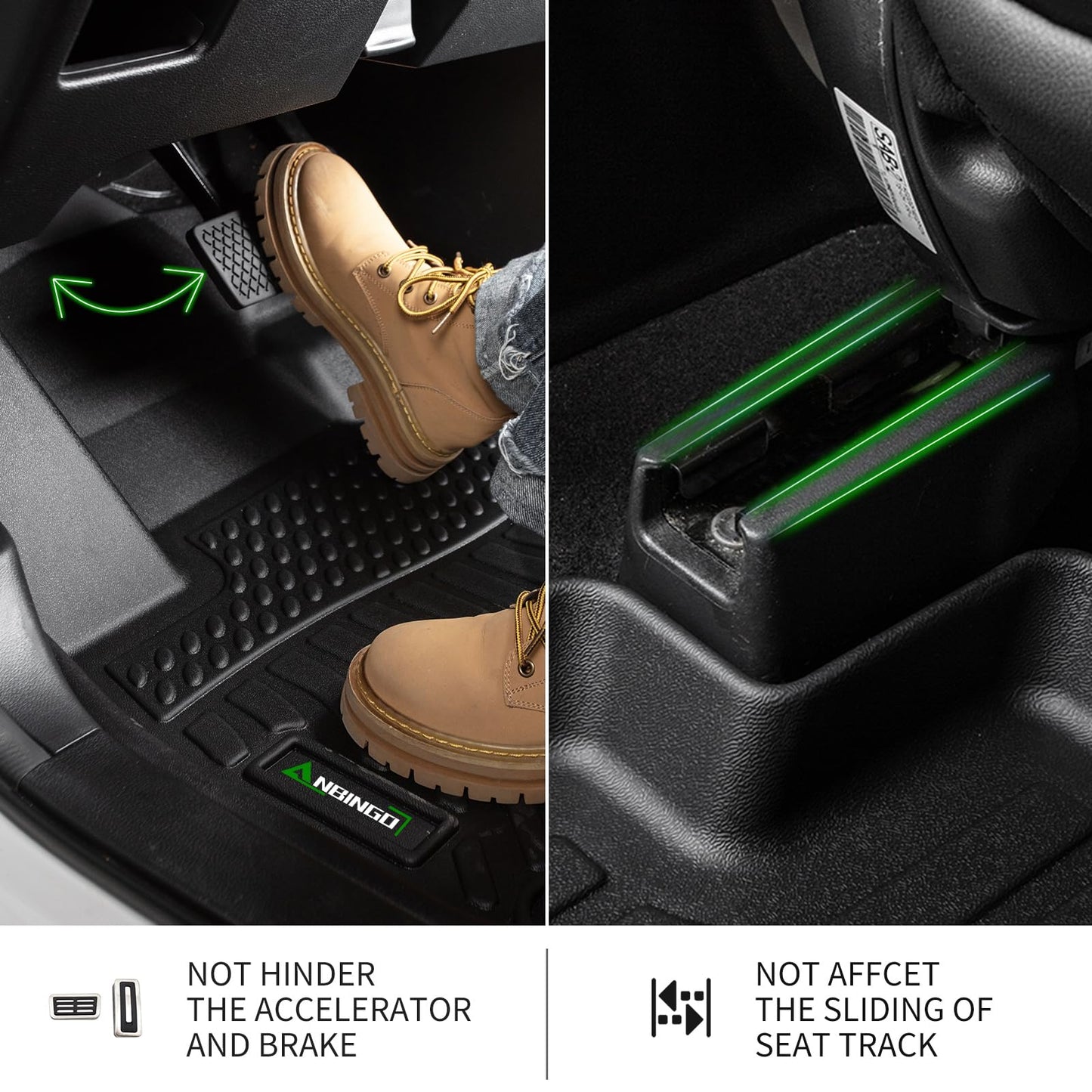 ANBINGO® Floor Mats & Cargo Liner for 2025 2026 CX-50 Hybrid/All Weather TPE Mazda CX50 Floor Liners / 1st & 2nd Row Custom Mats Full Set / CX50 Accessories - Black