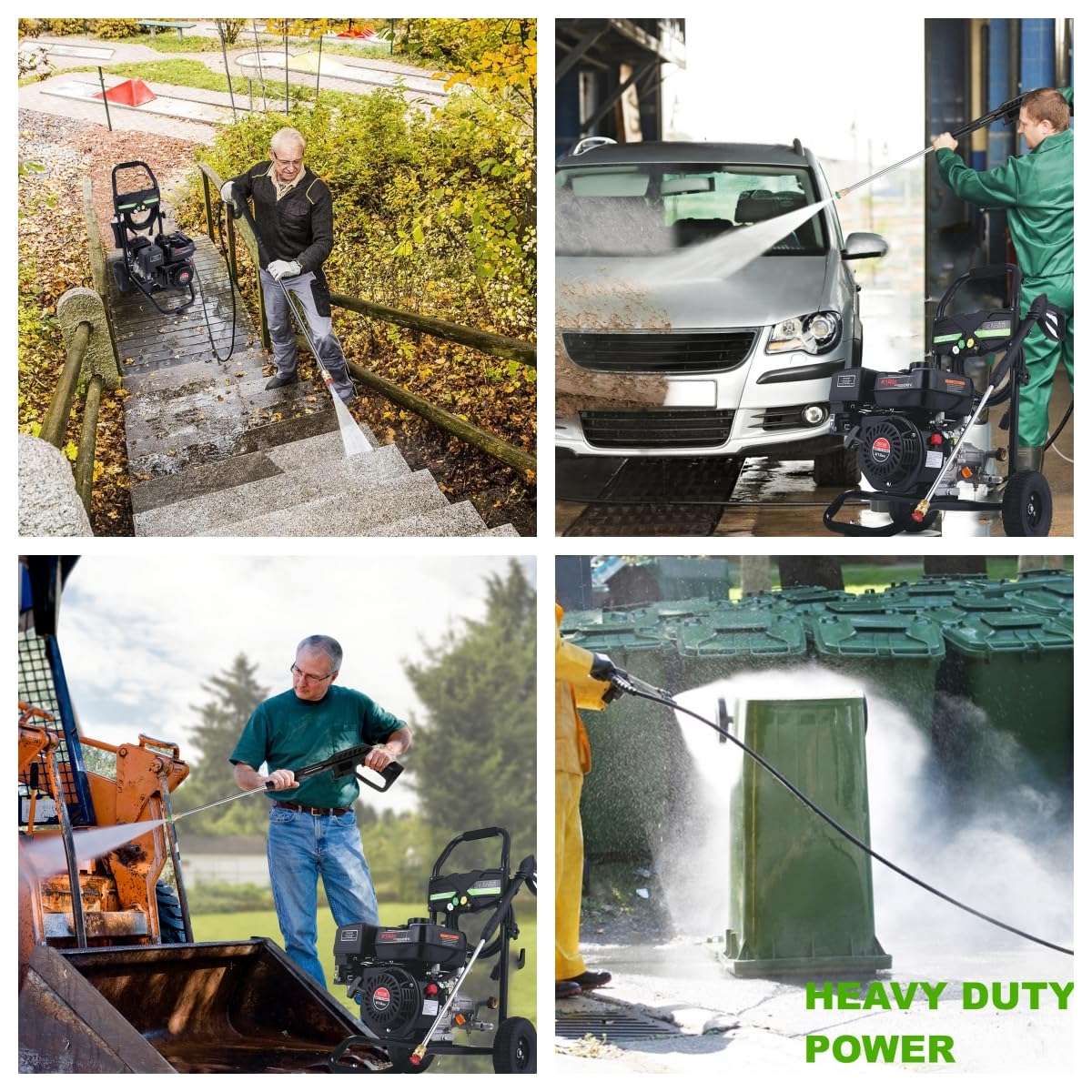 4200PSI Pressure Washer 4.0GPM Gas Power Washer 212CC Gas Powered Washing Machine Commercial High Pressure Washer with 25ft Hose&5 Nozzles for Patio Garden Yard Vehicle,EPA/CARB/ETL (SN98-4200PSI)
