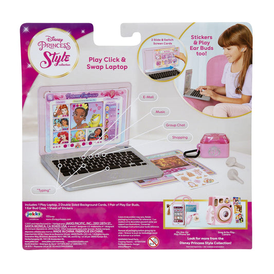 Disney Princess Style Collection Laptop with Phrases, Sound Effects & Music! Girls Toy Pretend Laptop