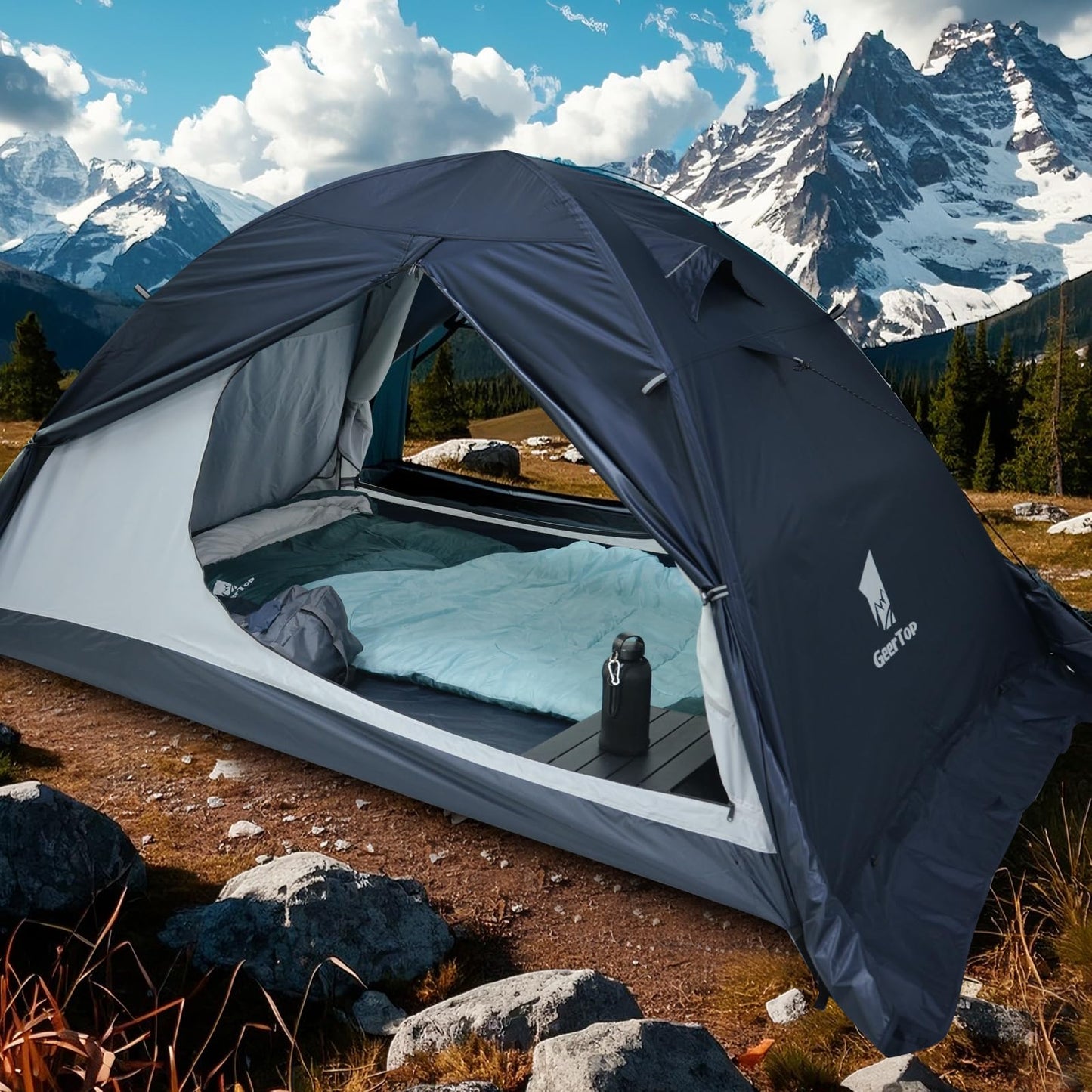 GEERTOP 2 Person Backpacking Tent Waterproof Lightweight 4 Season Outdoor Double Layer Tent for Camping Hiking Mountaineering