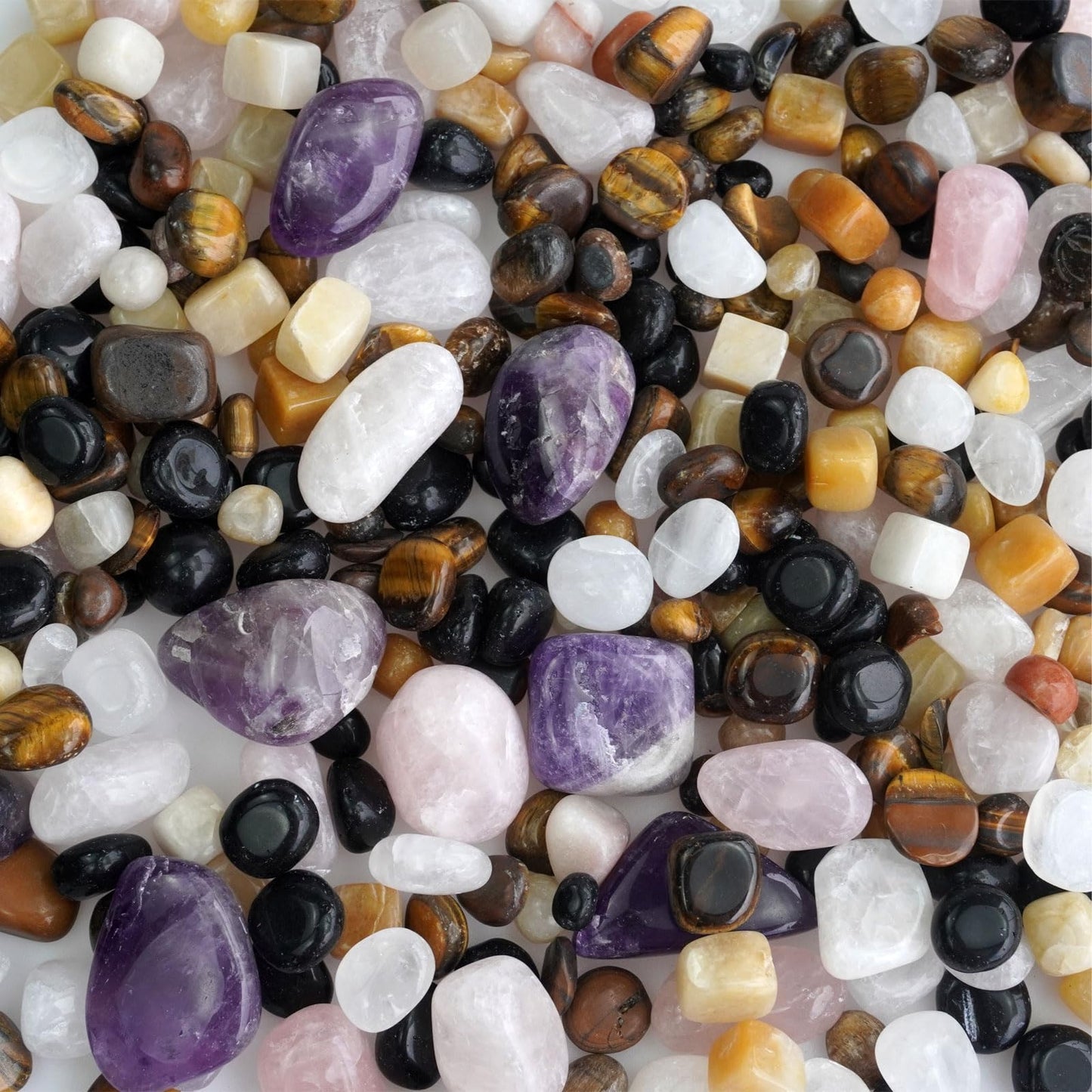 Sisamn Natural Vase Filler Tumbled Stones Bulk Polished Crystal Points Decorative Pebbles 0.9lb -Tumbled Gemstones for Home Decor, Fish Turtle Tank, Plants Decor, Jewelry Making, Reiki Healing