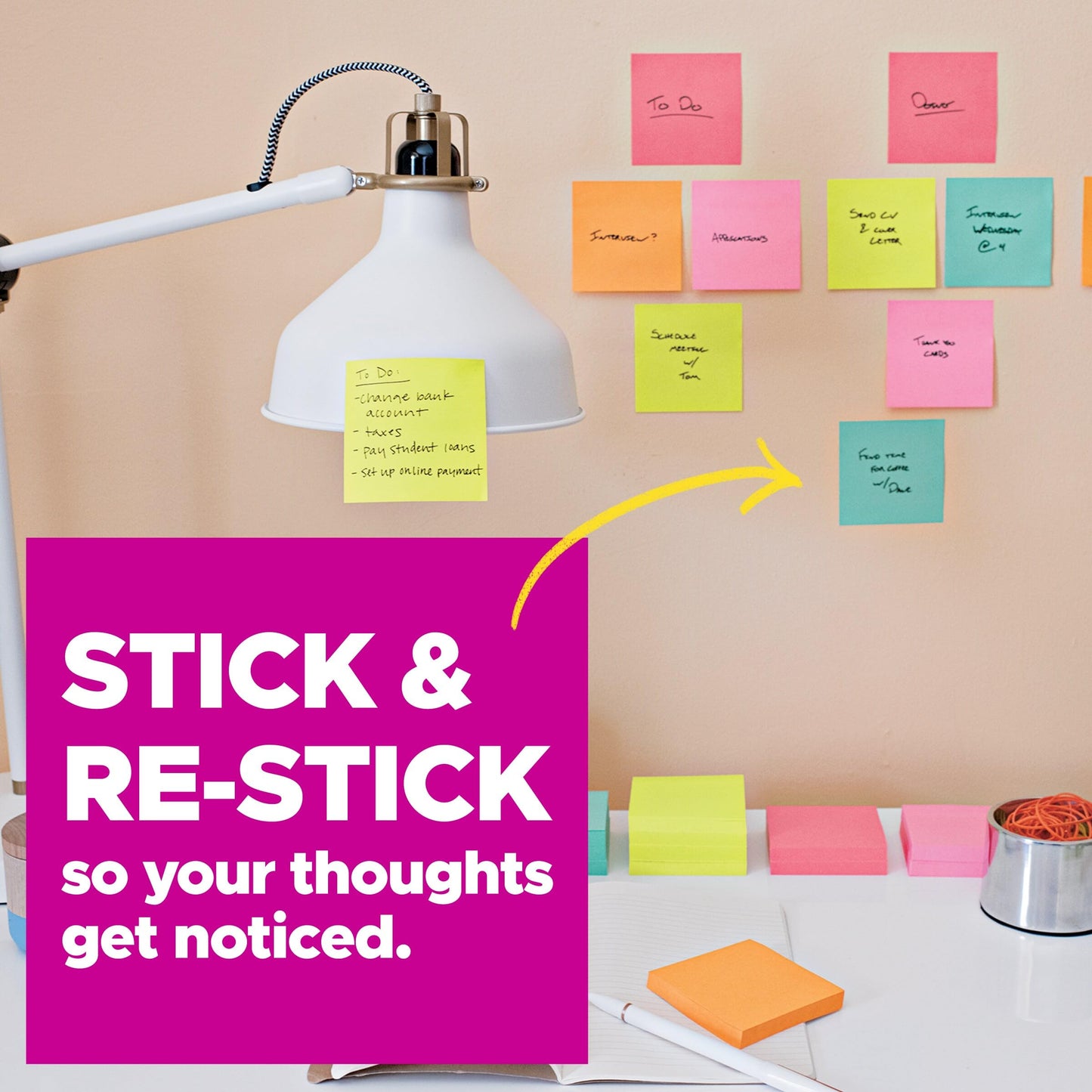 Post-it Super Sticky Dispenser Pop-up Notes, 12 Sticky Note Pads, 3 x 3 in., 2X The Sticking Power, New Year Organization or Second Semester School Supplies, Canary Yellow