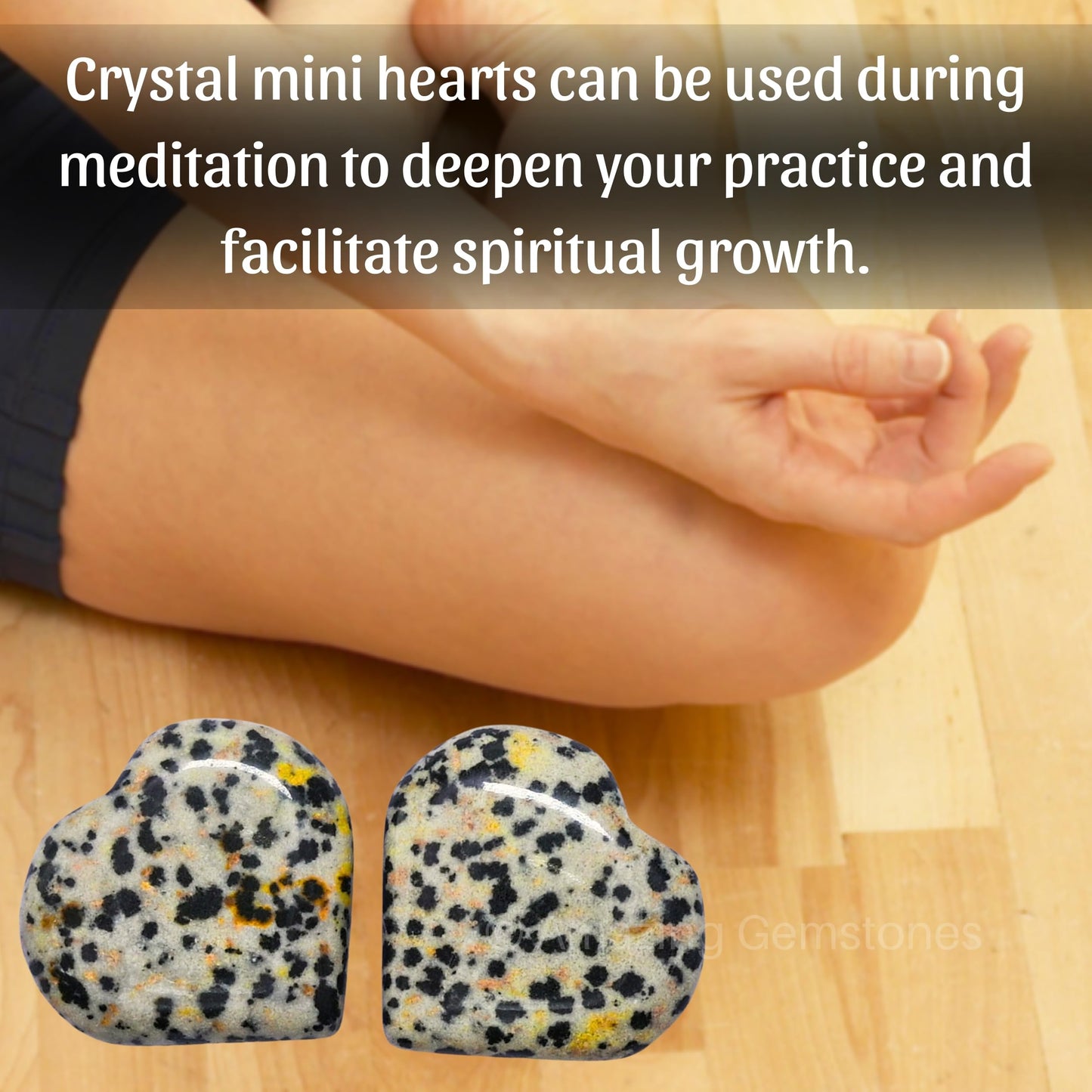 Amazing Gemstone Dalmatian Jasper Stone Heart - Pack of 2 Crystal Heart Stones Rocks - Corazones De Piedra Crystals and Healing Stones Heart Shaped Crystal - Stocking Stuffers Gifts