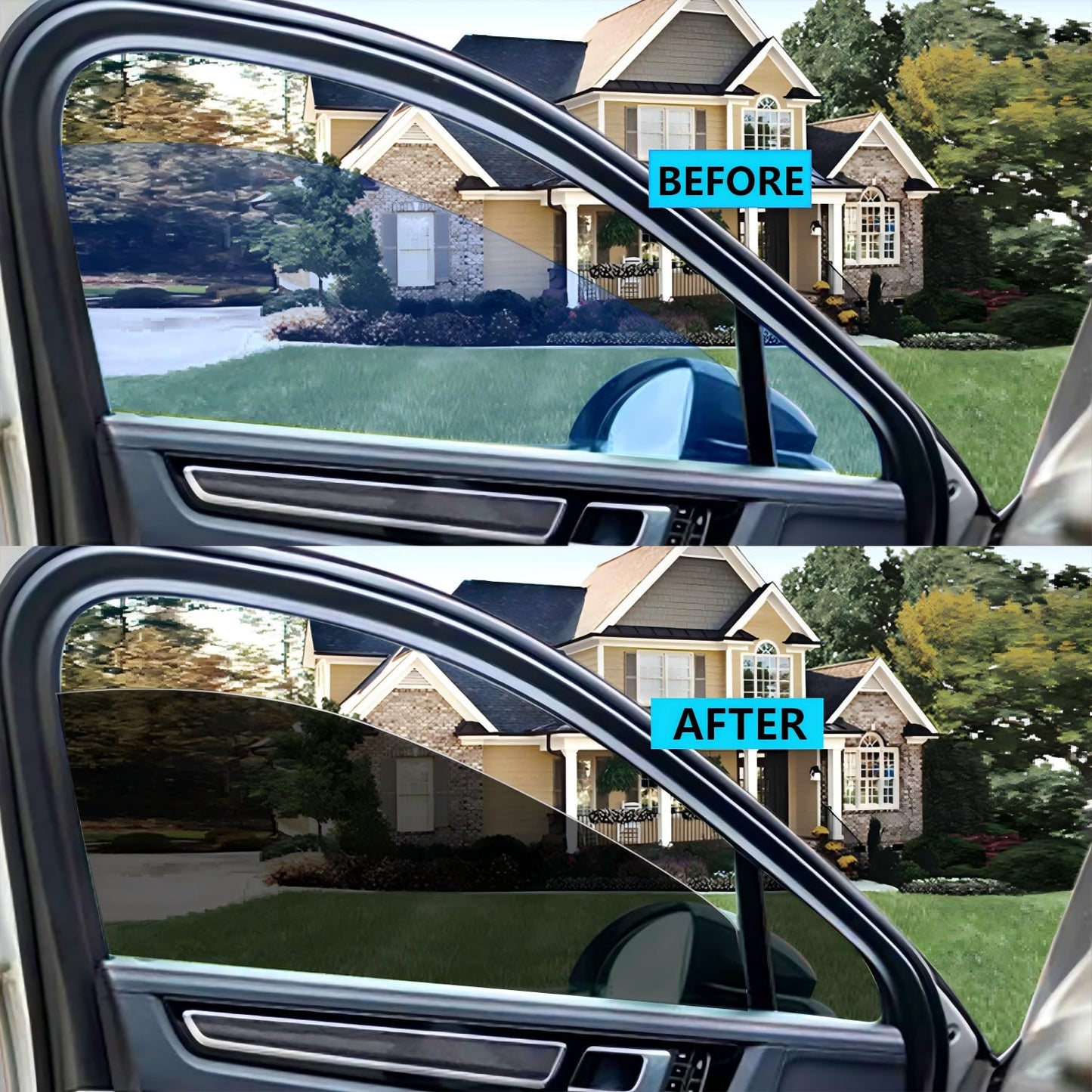 Detachable Car Side Window Tinting, UV Protection, Sun Protection, Privacy, Snow Blindness, Light Transmittance 33% (2018-2025 for Ford F150 Front Window)