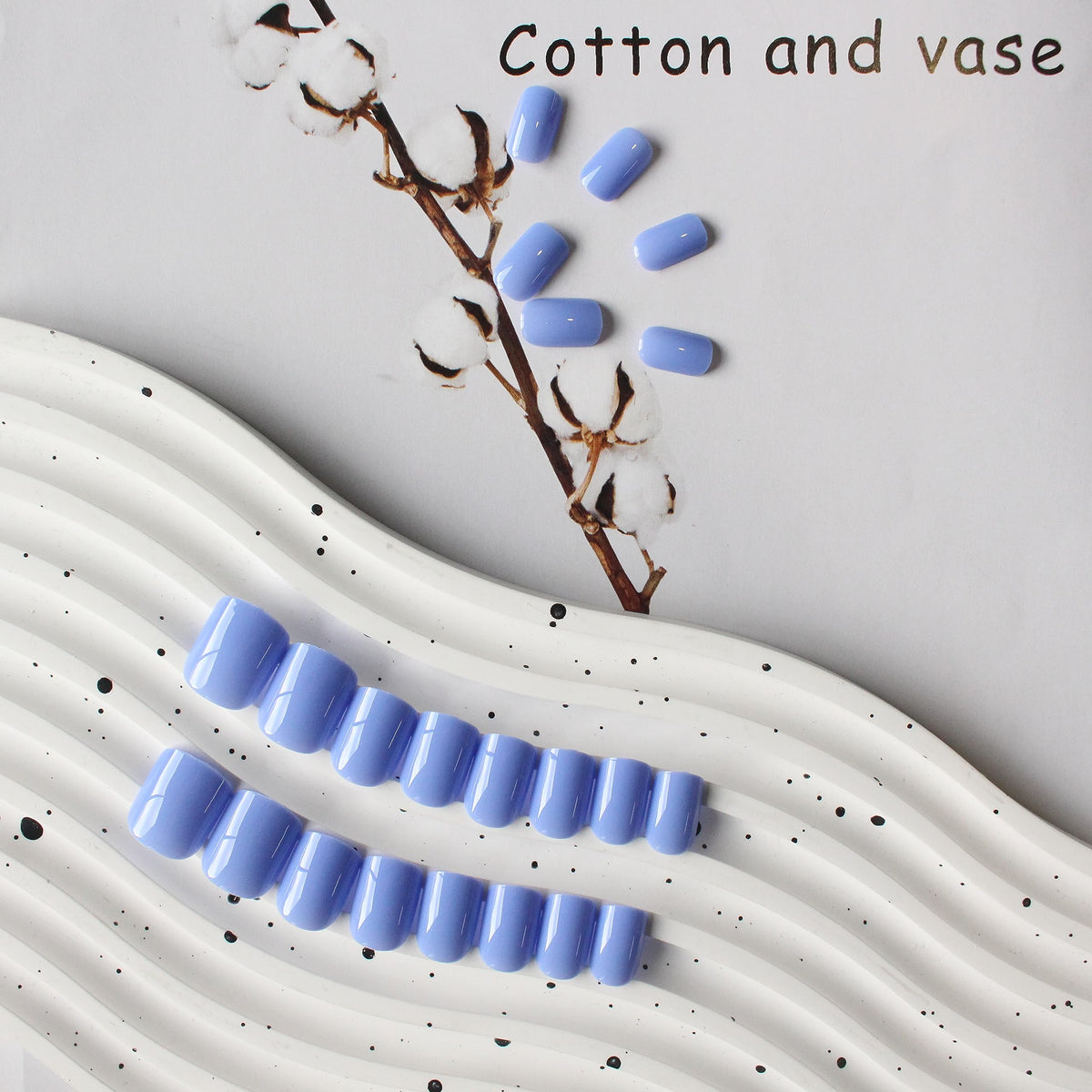 Blue Press On Nails Short Square, KXAMELIE Natural Gel Nails Glue on Acrylic Nails Press ons Featured Protective Coat Thick Reusable Fake Nails Solid Color 24 Short Coffin Artificial Nails