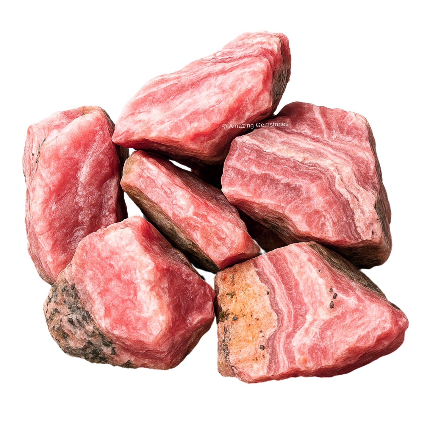 Amazing Gemstone Rhodochrosite Raw Crystals and Healing Stones, Natural Rocks For Tumbling - DIY Raw Stones And Crystals (1 Piece)