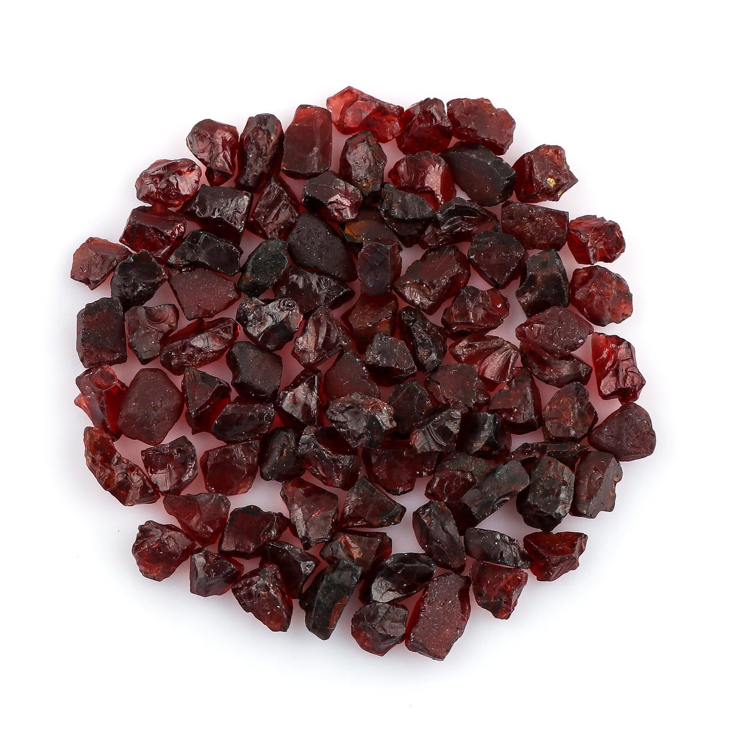 CRYSTALIS 25pcs Natural Red Garnet Raw Crystals, Loose Gemstone Wholesale Bulk Rough Jewelry Making Supply, Chakra & Healing Raw Stones, Wire Wrapping, DIY, Gem Collection, Size : 5-8mm