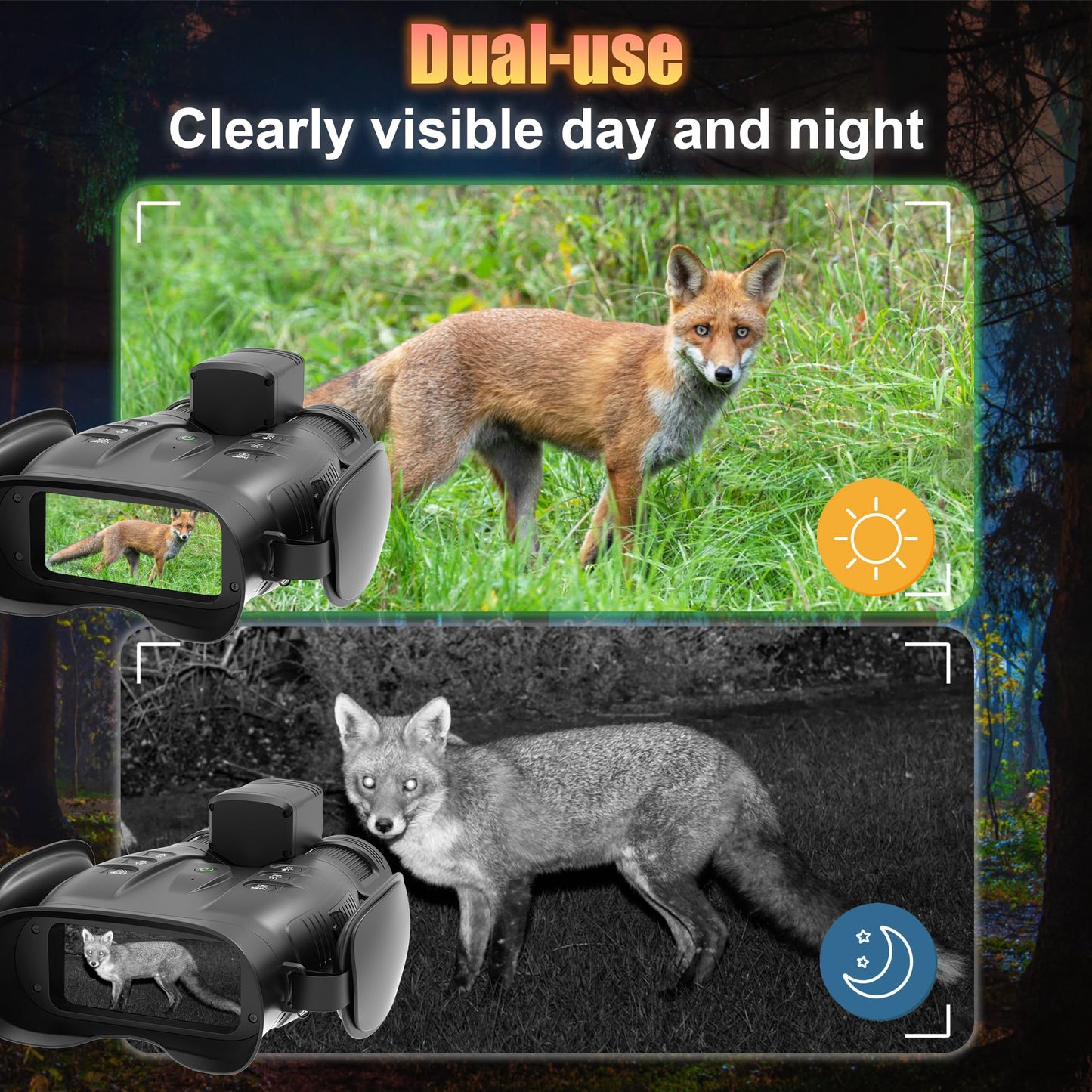 oneleaf.ai Find NV200 70mm LRF 4K Digital Day/Night Vision Binoculars with Rangefinder