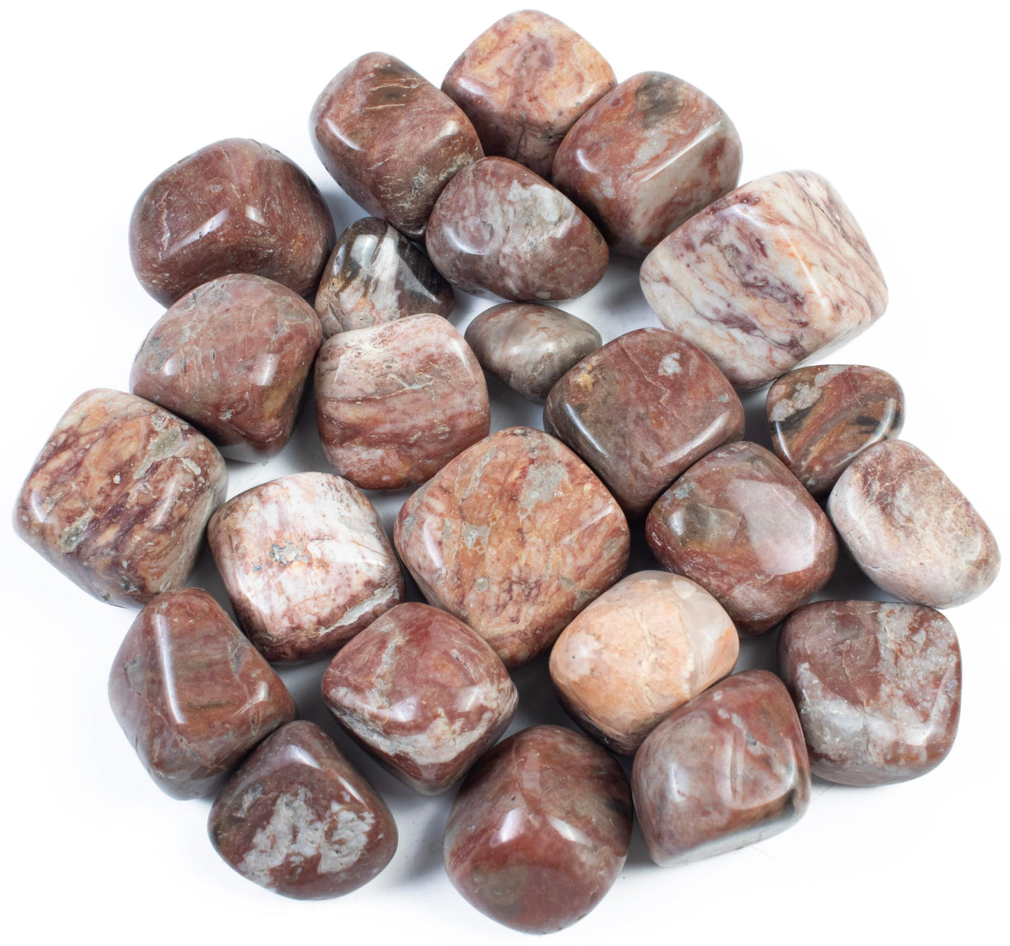 "Crocon 1LB Rosetta Jasper Tumbled Stones and Crystals Bulk 2000+ Carats Natural Crystal Kit for Reiki Healing Crystal Polished, Tumble Stones, Chakra Balancing, Reiki Gift, Home Decor Size : 20mm"