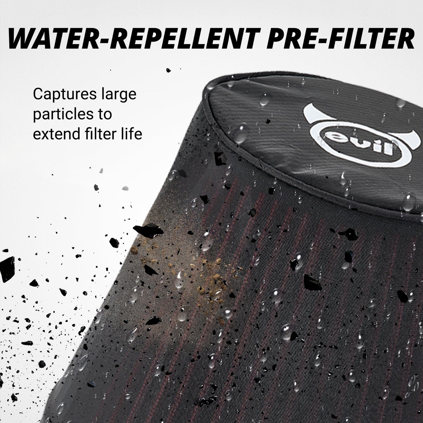 EVIL ENERGY Cold Air Intake Compatible for 2016-2023 Toyota Tacoma 3.5L, Includes Heat Shield & Pre-Filter, Black