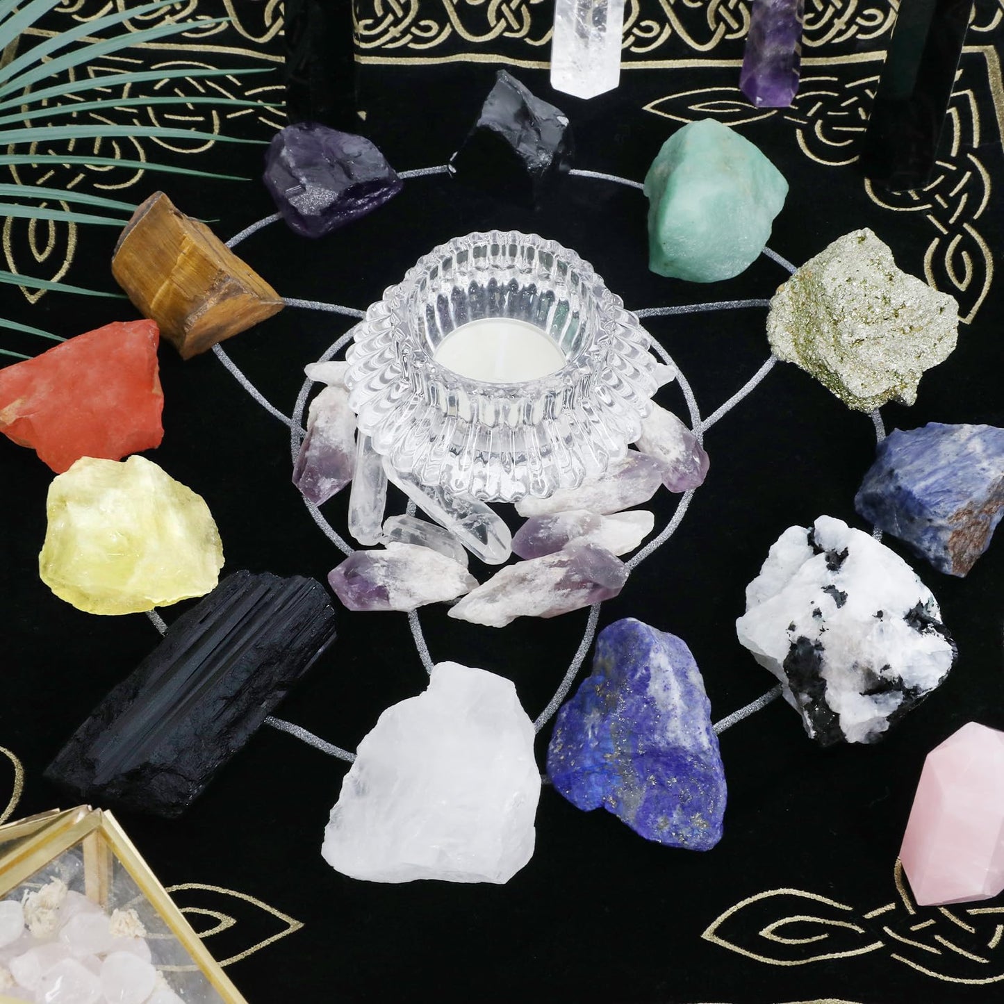 Orientrea Raw Lapis Lazuli Rough Crystal with Clear Quartz, Natural Lapis Lazuli Crystal and Healing Stones for Tumbling, Decoration, Polishing, Wire Wrapping, Wicca & Reiki 2PCS