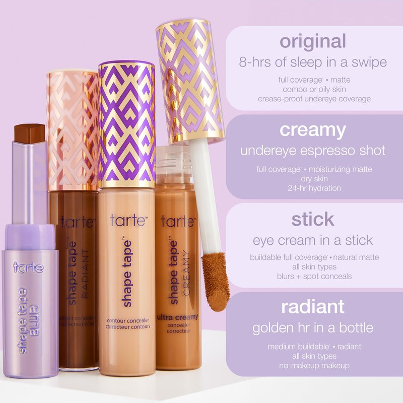 tarte shape tape concealer – Full-Coverage Creaseless Soft Matte Finish, Brightening Under-Eye & Face Makeup, 16hr Longwear, Vegan & Cruelty-Free, full size, 20S light sand