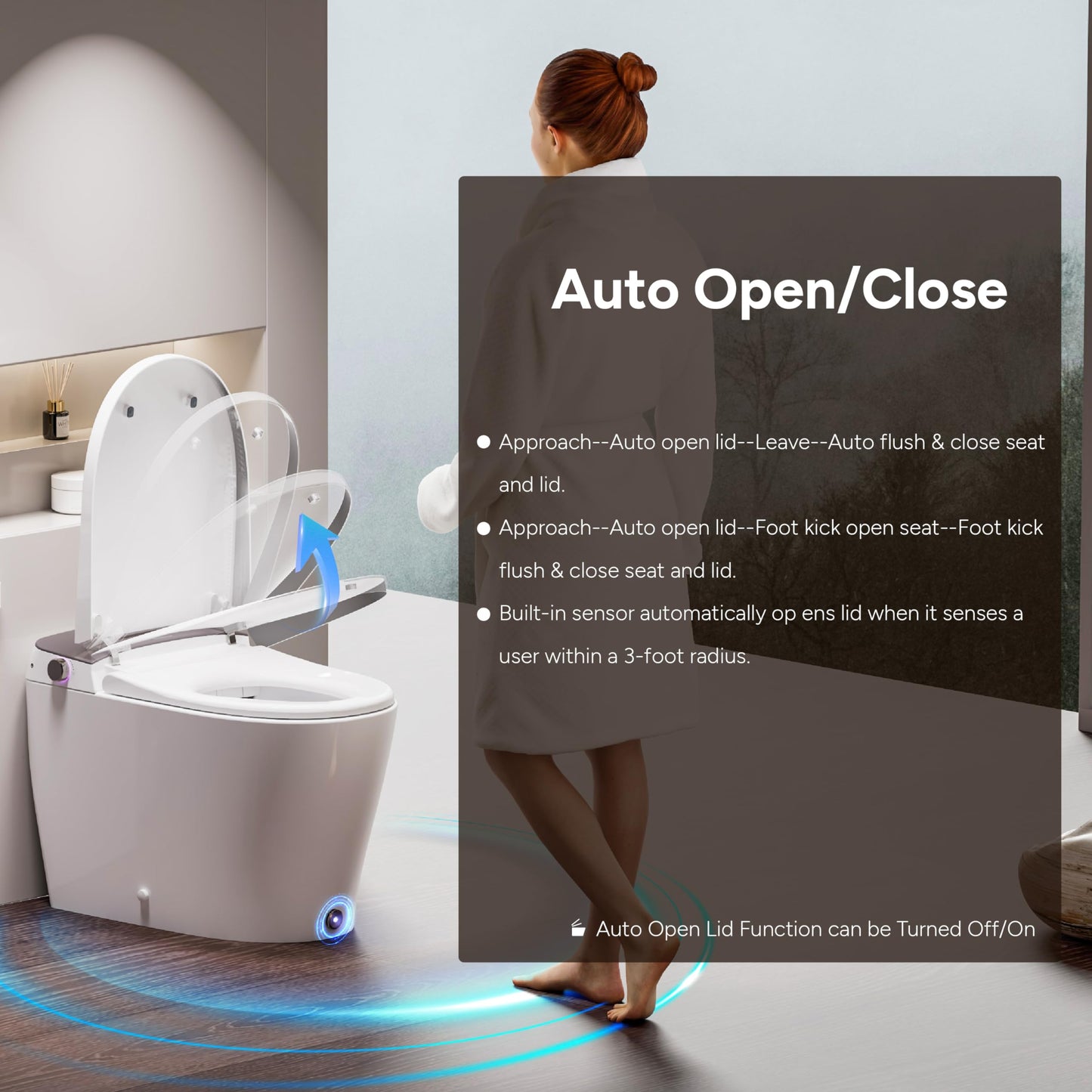Casta Diva Smart Toilet with Bidet Built In, Auto Open/Close Lid, Heated Bidet Seat, Blackout Flush, Auto & Foot Kick Flush, Smart Toilet with Tank,1.06 GPF with Remote(CD-Y060A)