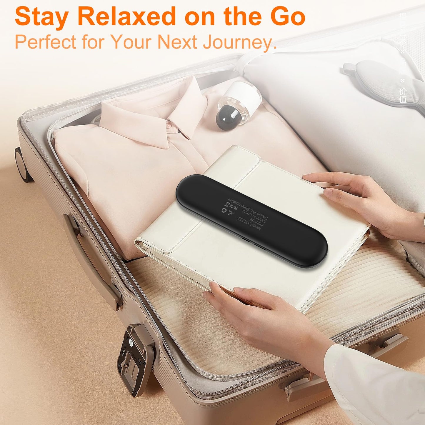 Hostena Pillow Speaker for Sleeping – Bluetooth Wireless Sleep Aid with Stereo Bass, White Noise & Volume Control, Portable Sleep Soundbar for Side Sleepers, TF Card Support & Sleep Timer(White)