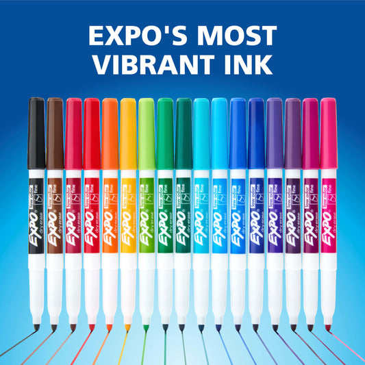 EXPO Dry Erase Markers, Low Odor Ink, Assorted Colors, Fine Tip, 21 Count - Whiteboard, Essential Supplies for Office, School, Classroom, Teachers