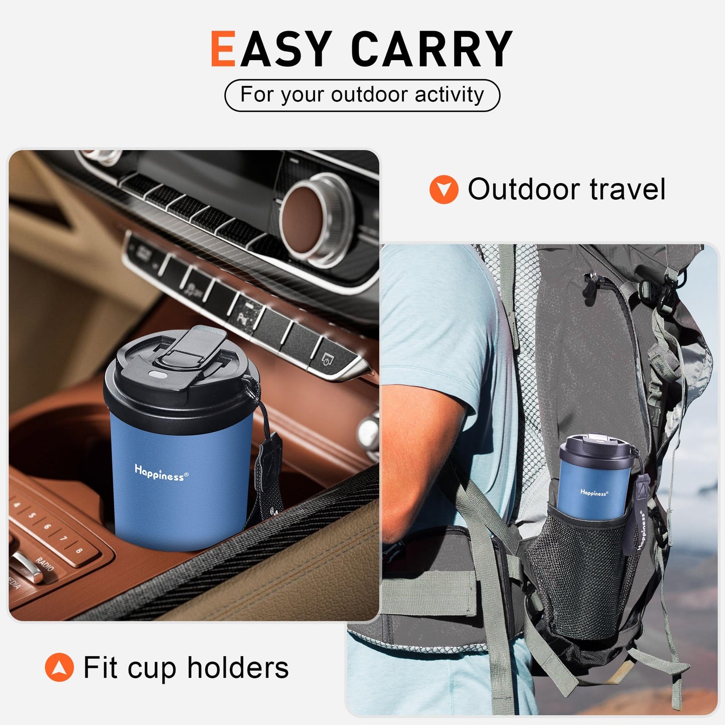 Happiness Self-Heating Travel Mug 20oz,Smart Rechargeable Electric Temperature Control Heated Coffee Cup