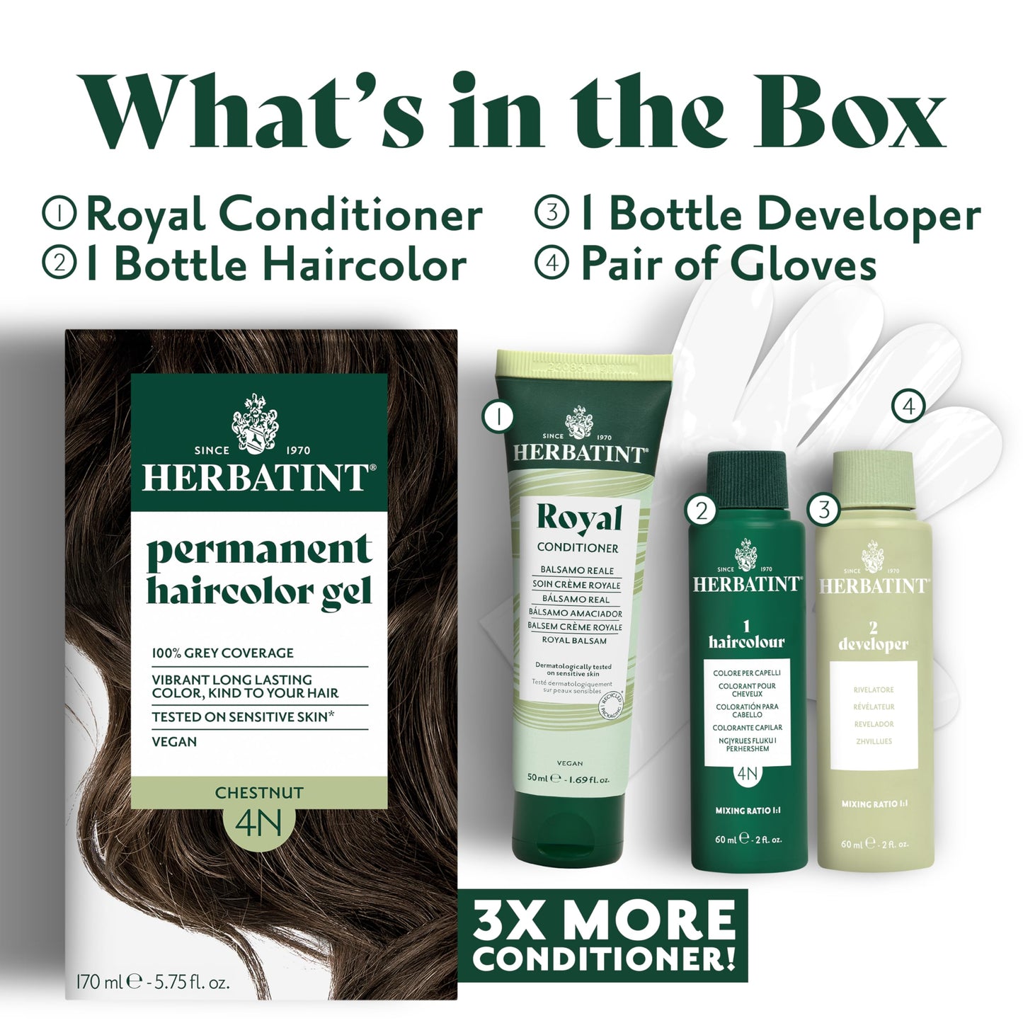 Herbatint Permanent Hair Dye - 1N Black - For Up To 100% Gray Coverage of Resistant Gray Hair - Ammonia-Free, Alcohol-Free & Vegan - Salon Influenced Hair color 5.75 fl oz (2 Pack)