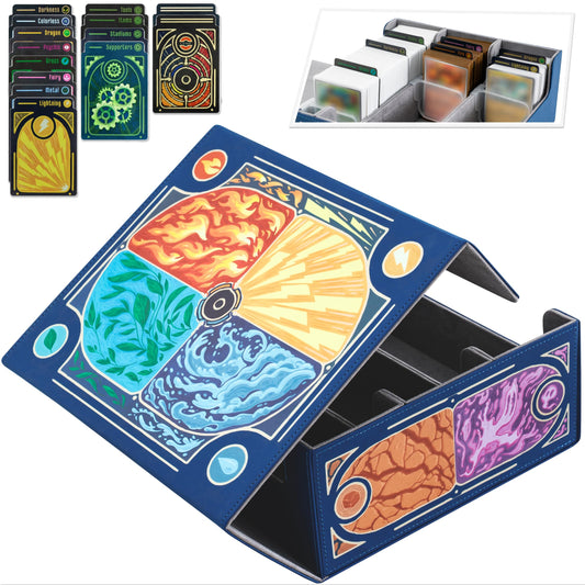 Trading Card Storage Box for Pokemon Cards holds【2400+】TCG Cards. Includes 17 Unique Type Dividers & 2 Card Stoppers. Premium Bulk Card Case/Deck Holder. Great Accessory Gift. (Card Organizer Box)