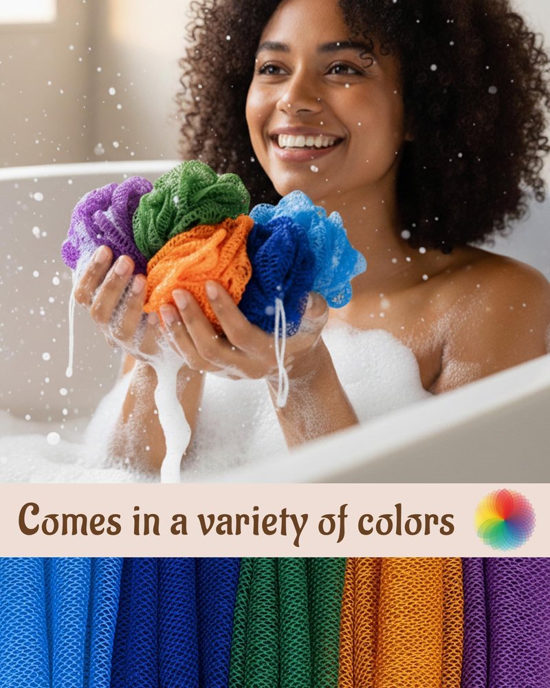 Yiclick African Net Sponge Authentic with Knots 2 Pack - Exfoliating Washcloth Towel, Back Scrubber for Shower Bath, Exfoliating Body Scrubber Exfoliator, African Rags Wash Cloth Loofah Lufa Sponge