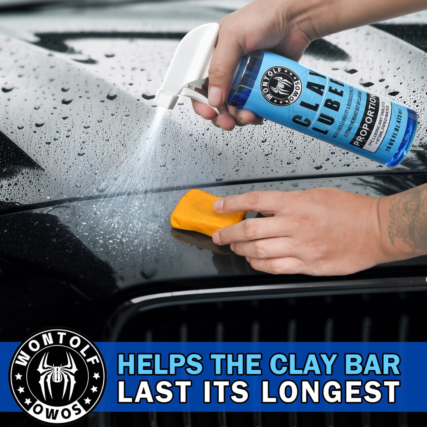 Wontolf Complete Car Clay Bar Auto Detailing Kit, Clay Luber, Butter Wet Wax, Car Wash Soap - Premium Grade Clay System Car Washing Detailing Kit- Maximum Gloss & Unsurpassed Slickness(19 Items)